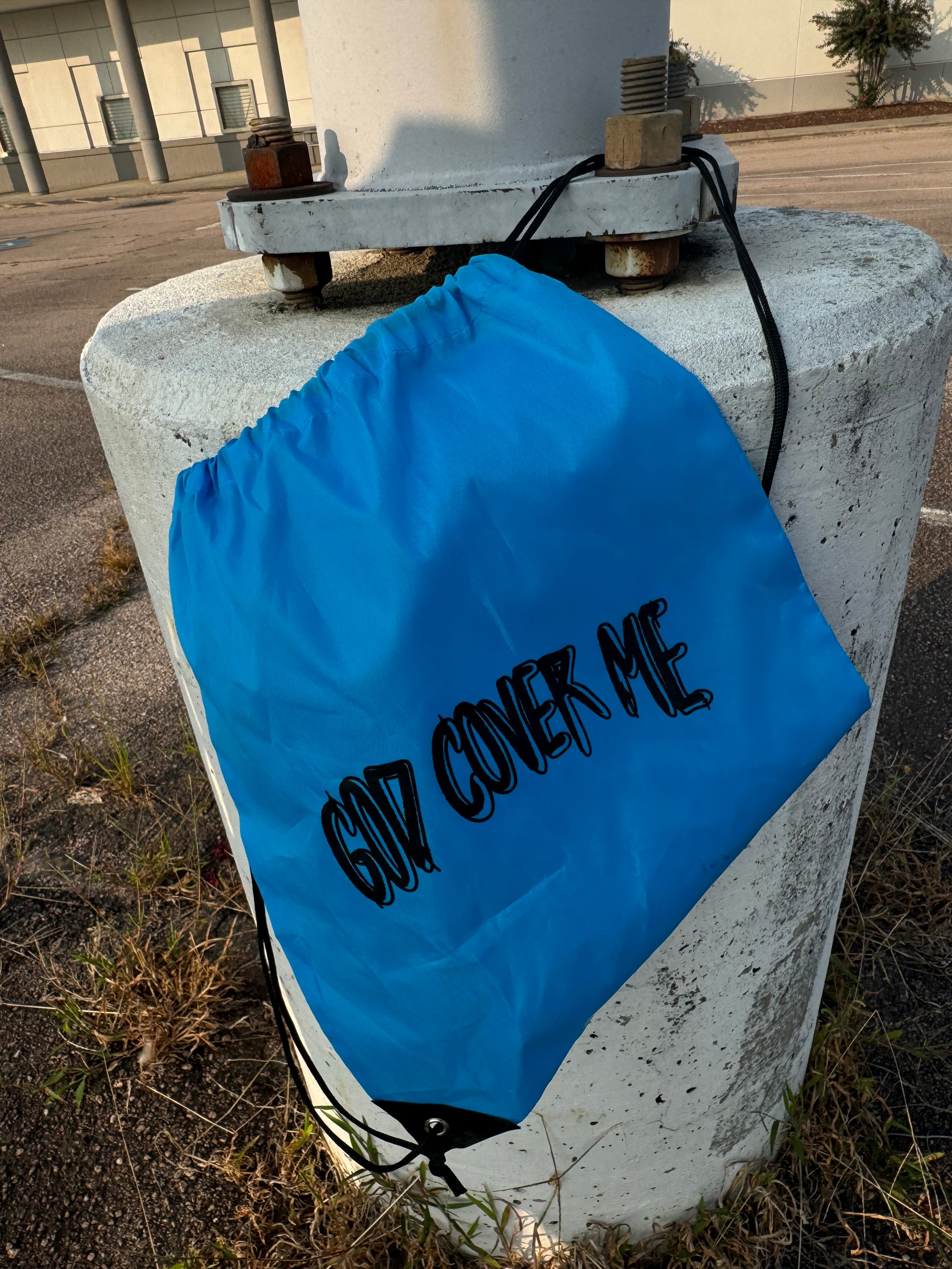 God Cover Me Drawstring Bags