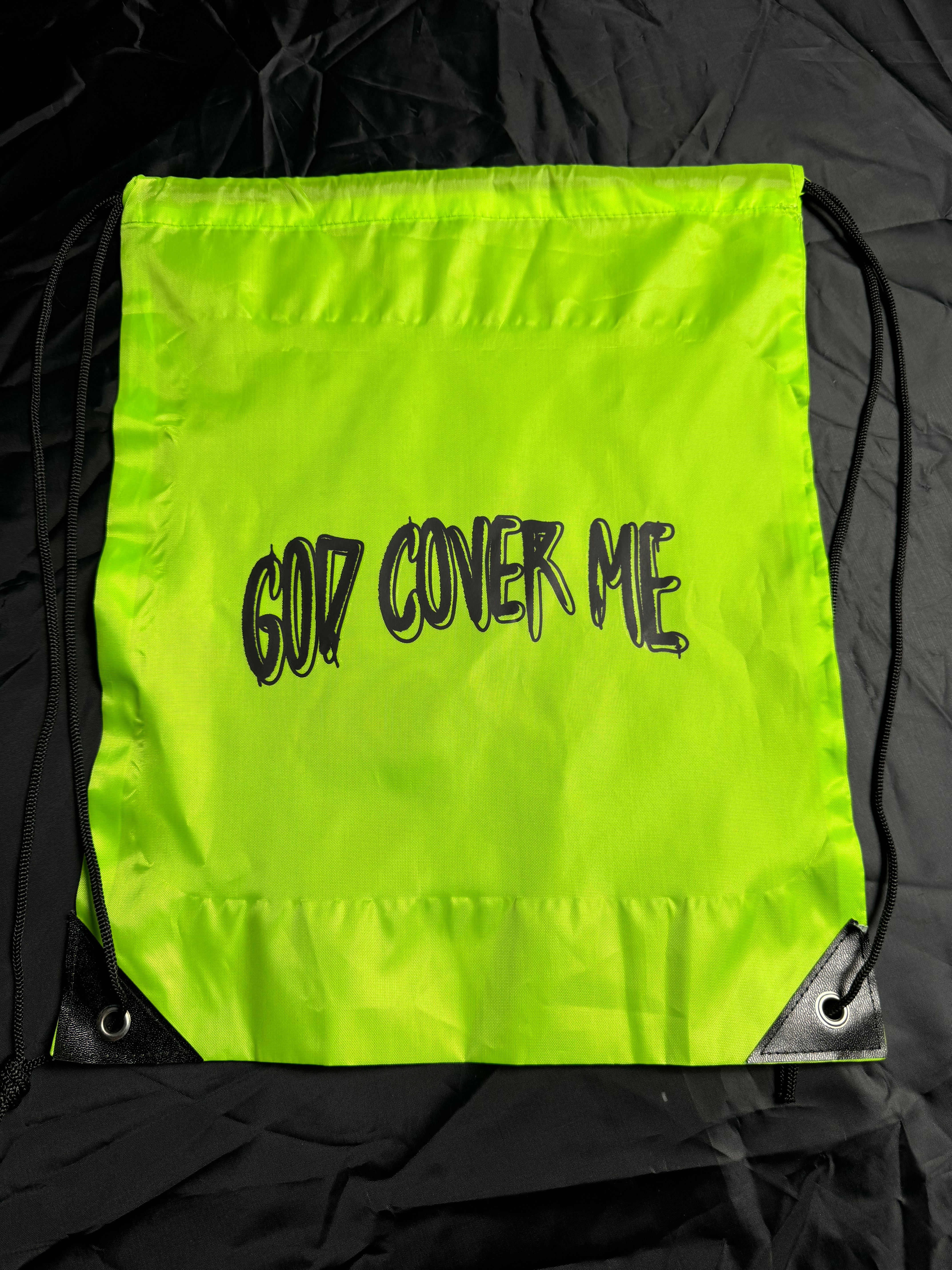 God Cover Me Drawstring Bags