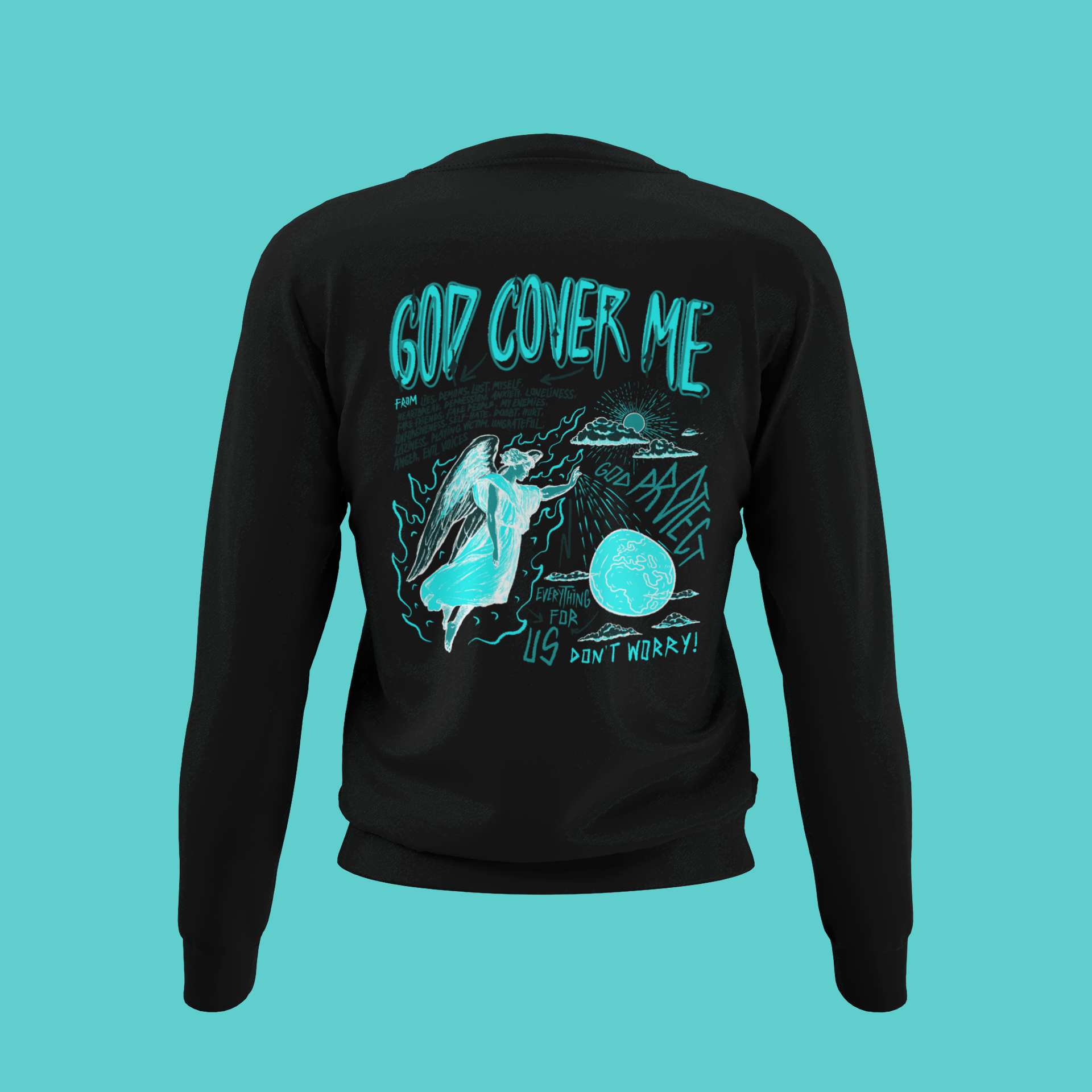 Adult God Cover Me Light Blue