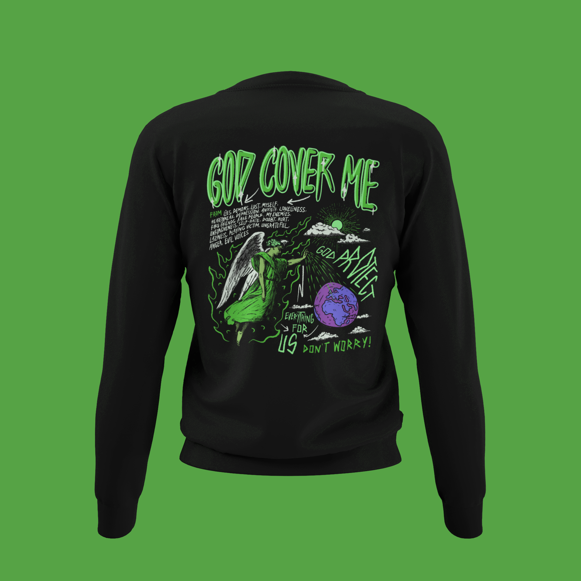 Adult God Cover Me Light Green