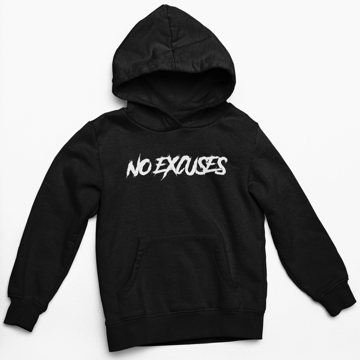 No Excuses Youth Hoodies Black (BIG LOGO)