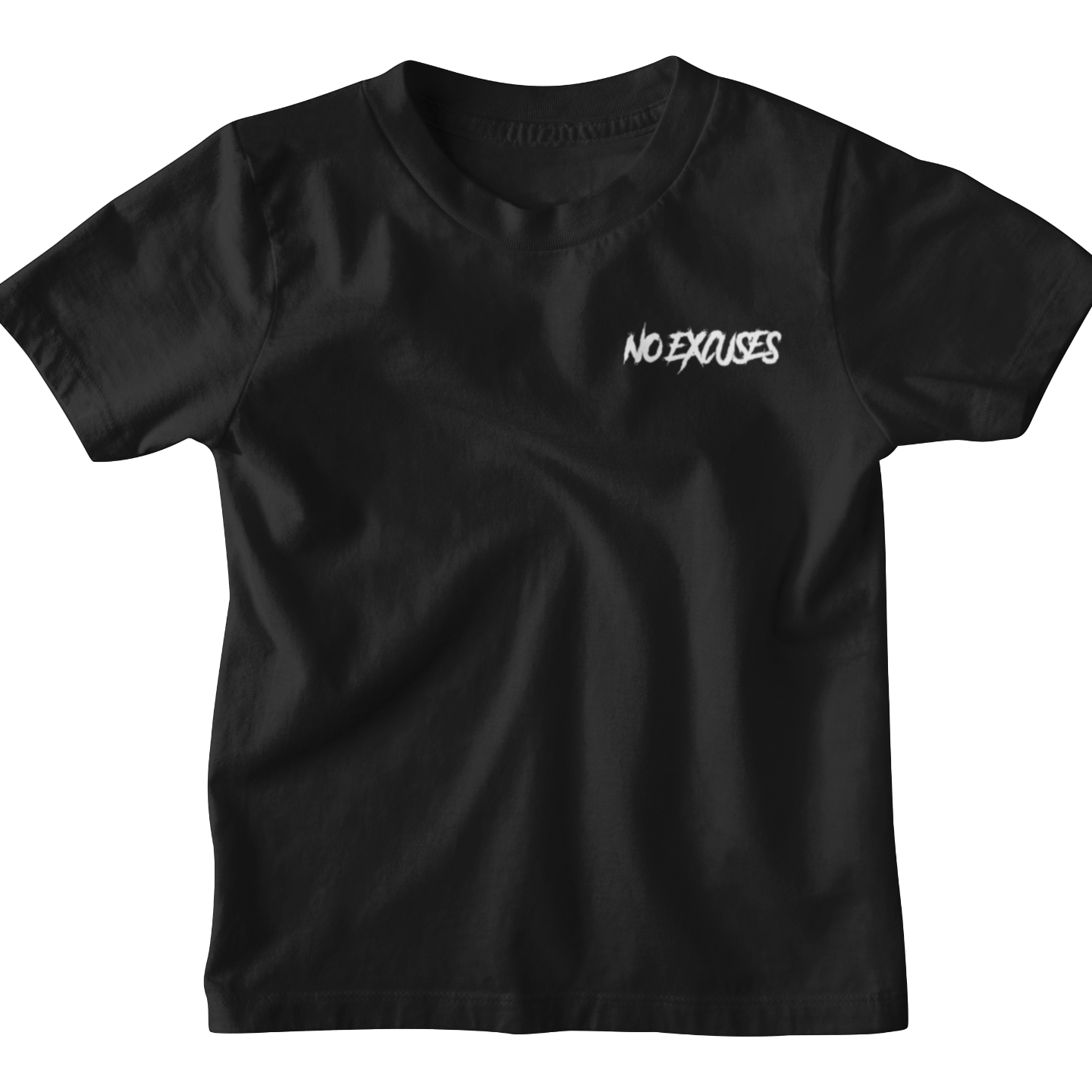 No Excuses Youth T-shirts Black (SMALL LOGO)