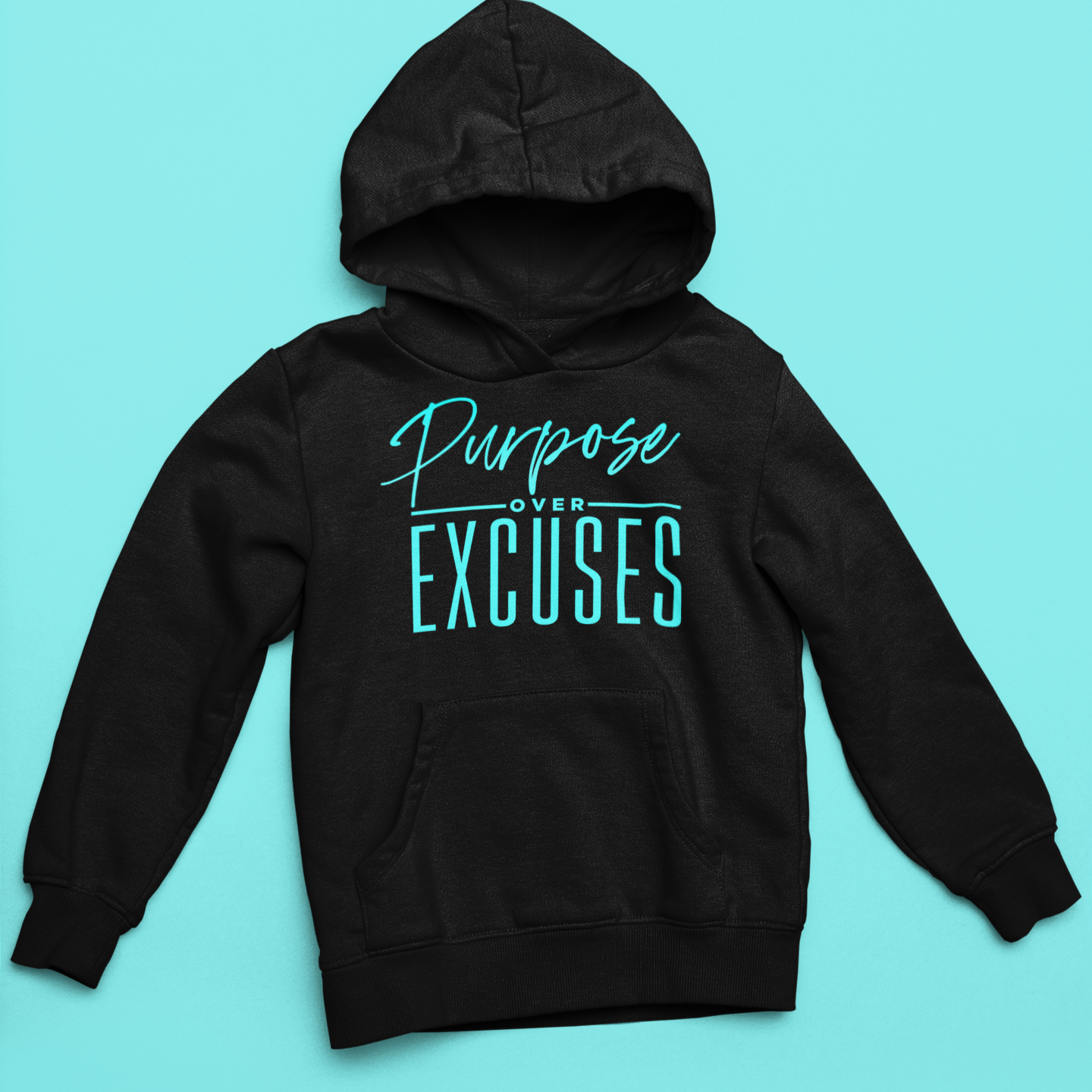 Purpose Over Excuses Youth Blue Baby Hoodie Black (special)