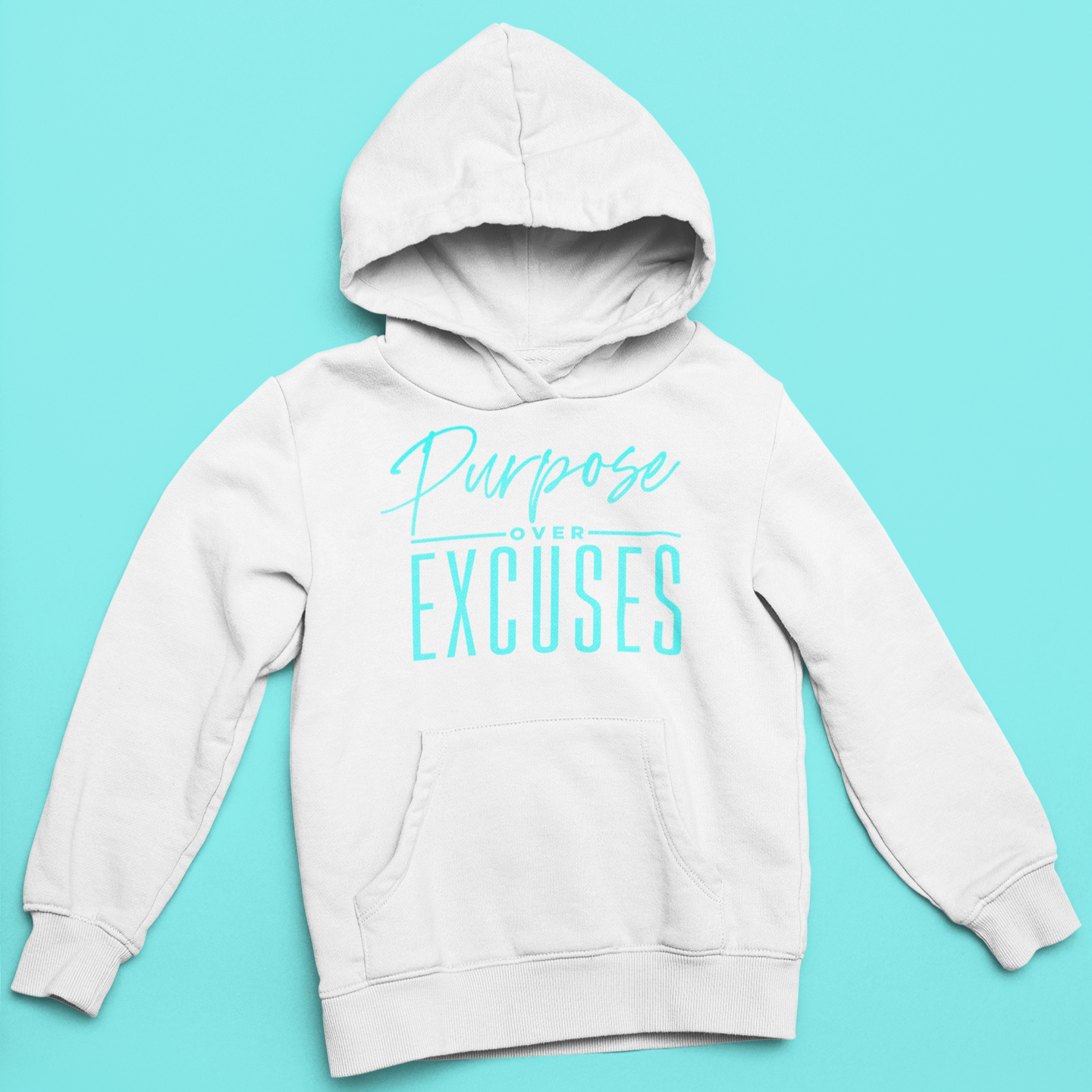 Purpose Over Excuses Youth Blue Baby Hoodie White (special)