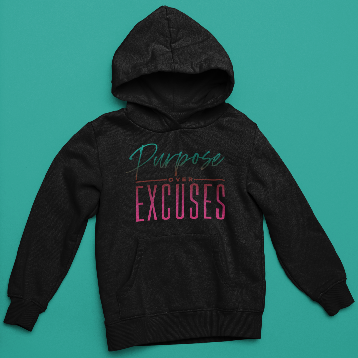 Purpose Over Excuses Melon Drop Hoodie Black (special)