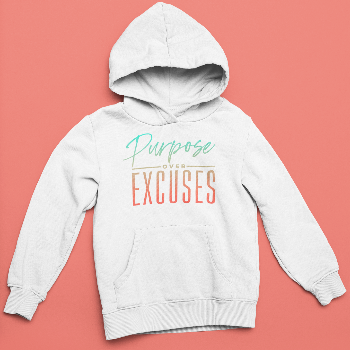 Purpose Over Excuses Youth Summer Vibes Hoodie White (special)