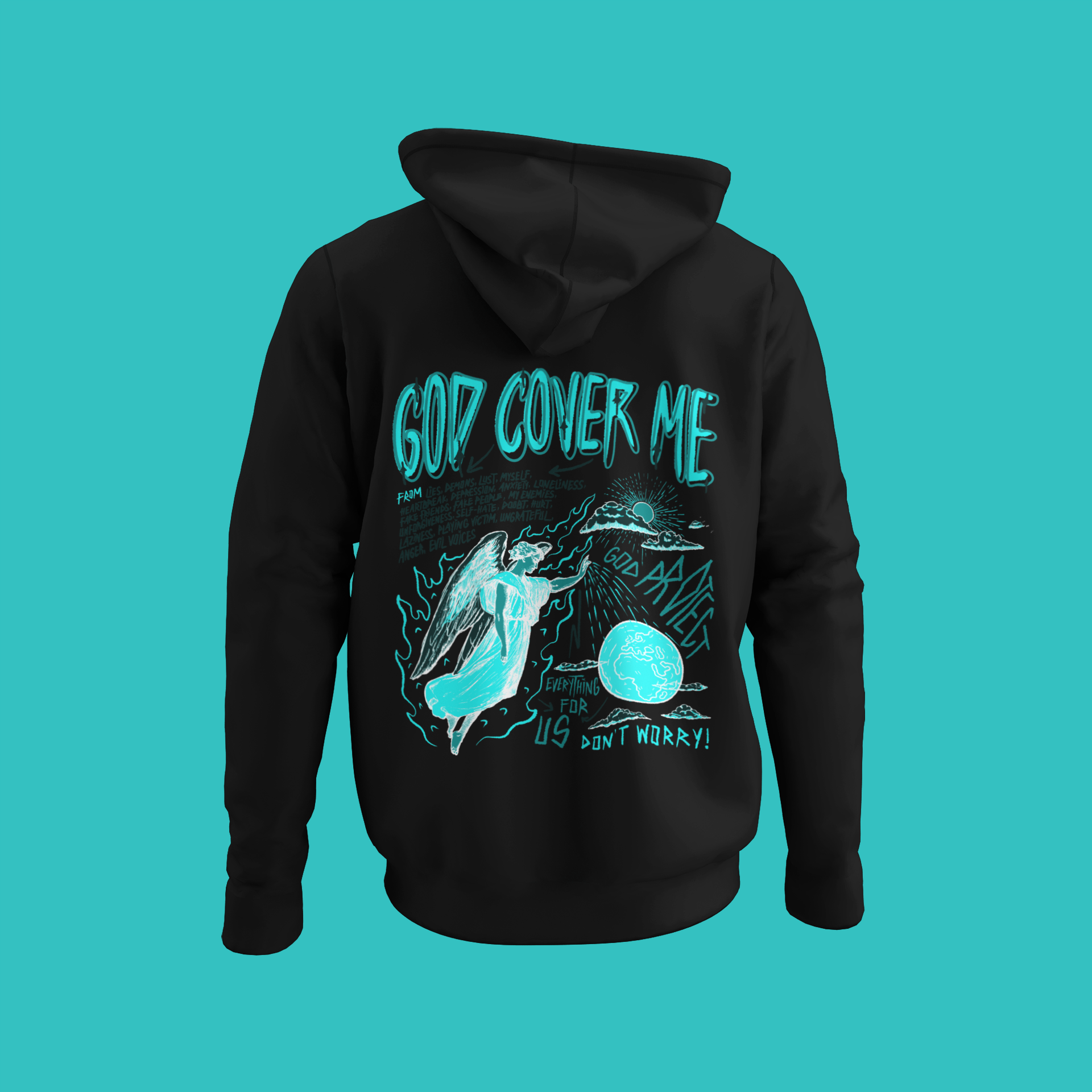 Adult God Cover Me Light Blue