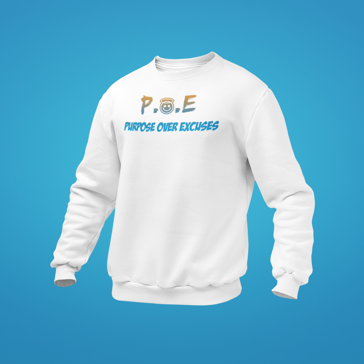 P.O.E Blue Bear Sweatshirt Adult White (special)