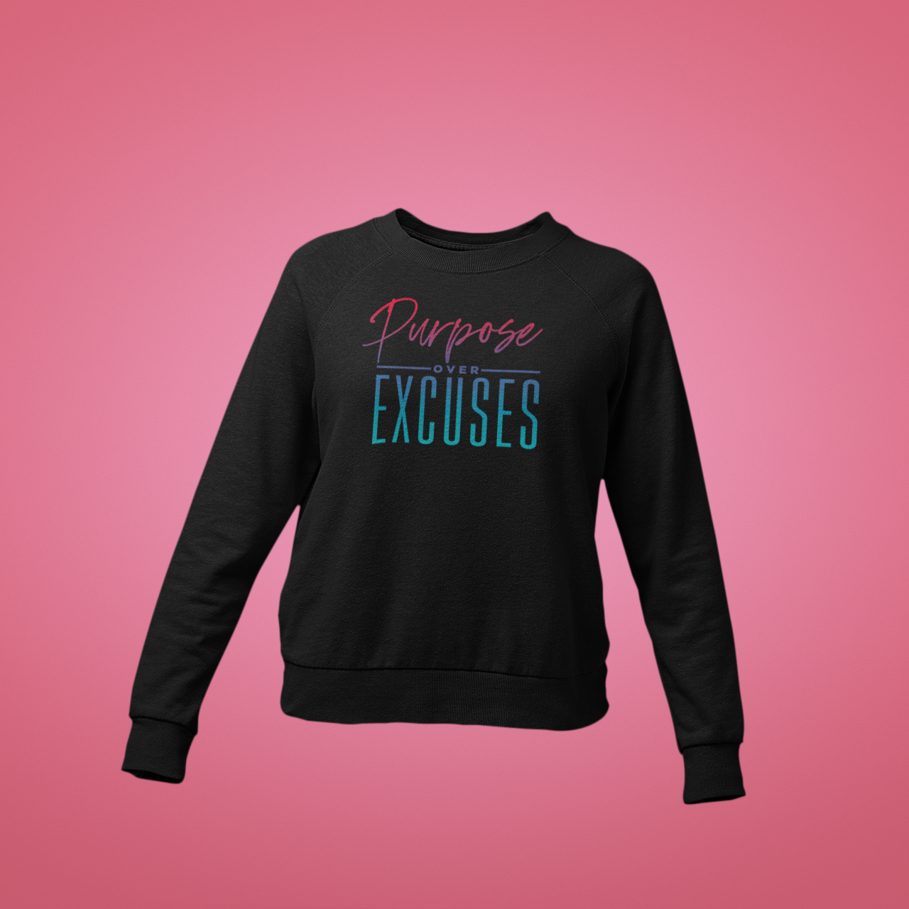 Purpose Over Excuses Youth Wild Strawberry Sweatshirt Black (special)