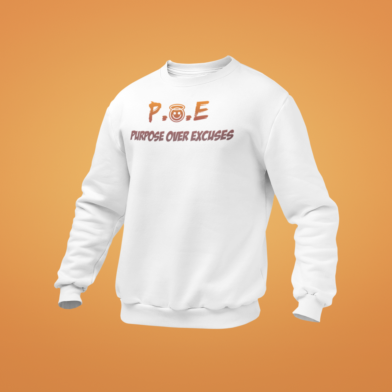 P.O.E Orange Glow Sweatshirt Adult White (special)