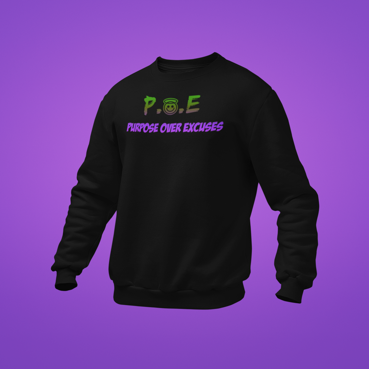 P.O.E Purple Hulk Sweatshirt Adult Black (special)