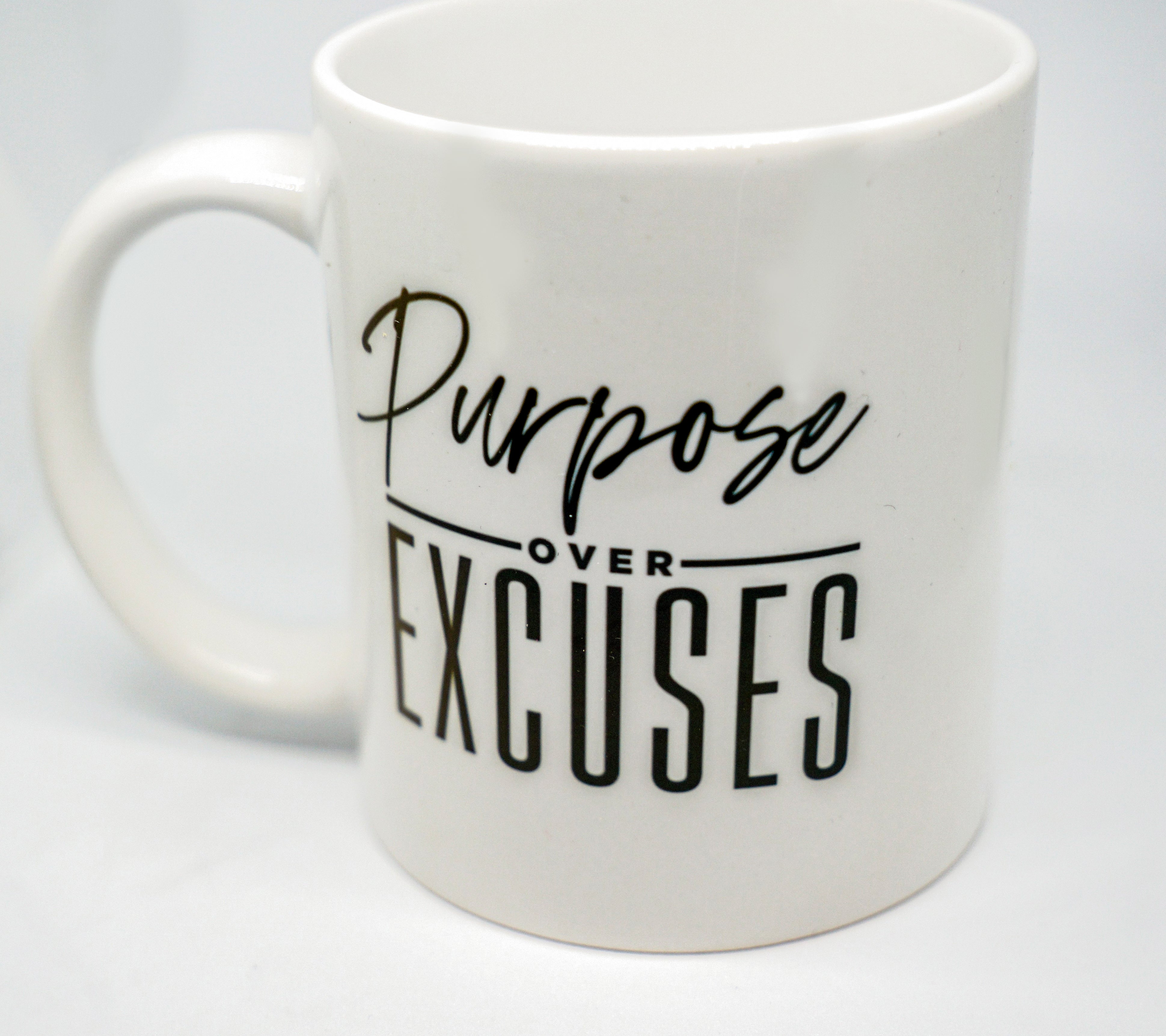 Purpose Over Excuses Coffee Cups