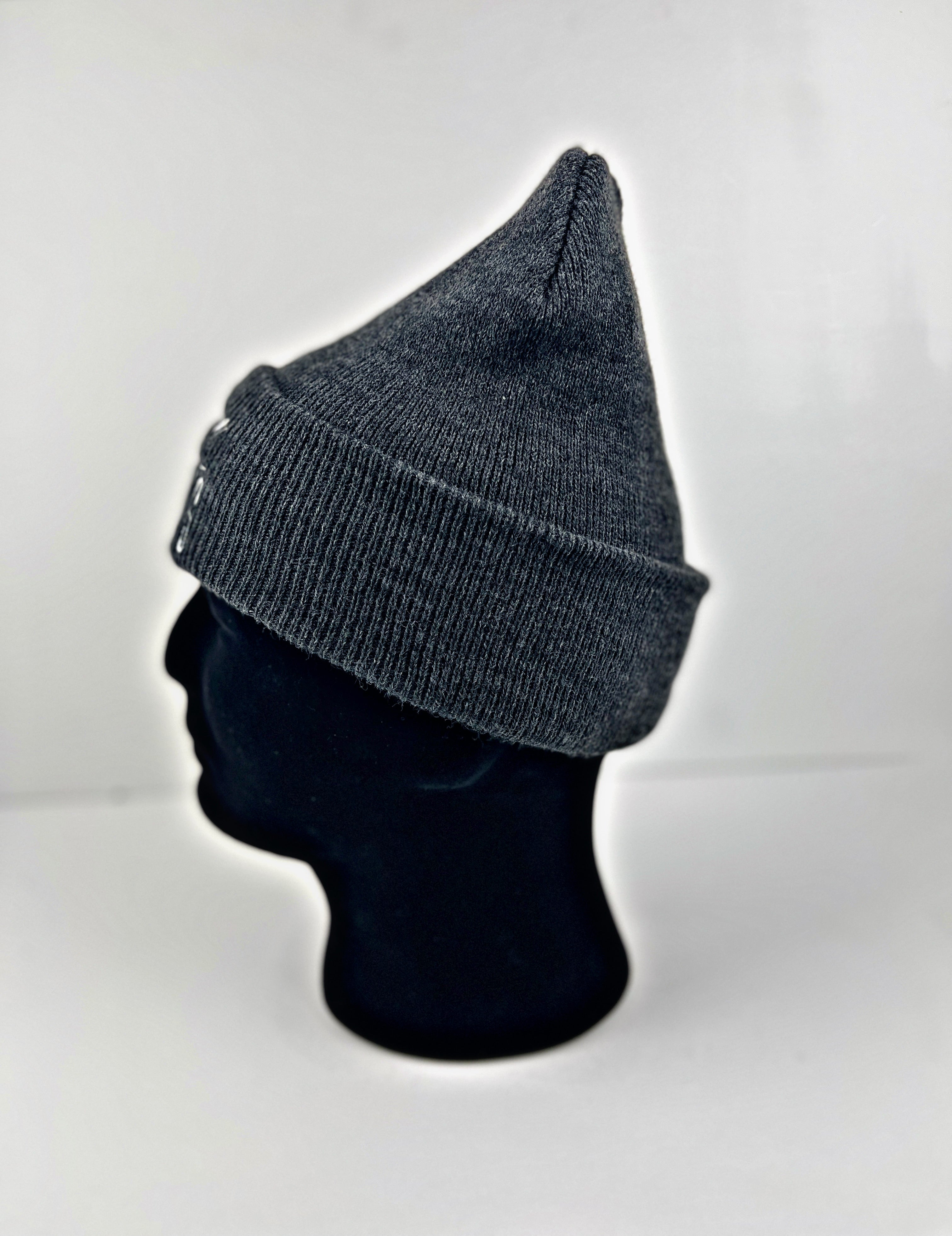 PURPOSE OVER EXCUSES WINTER BEANIE DARK GREY (EMBROIDERED)