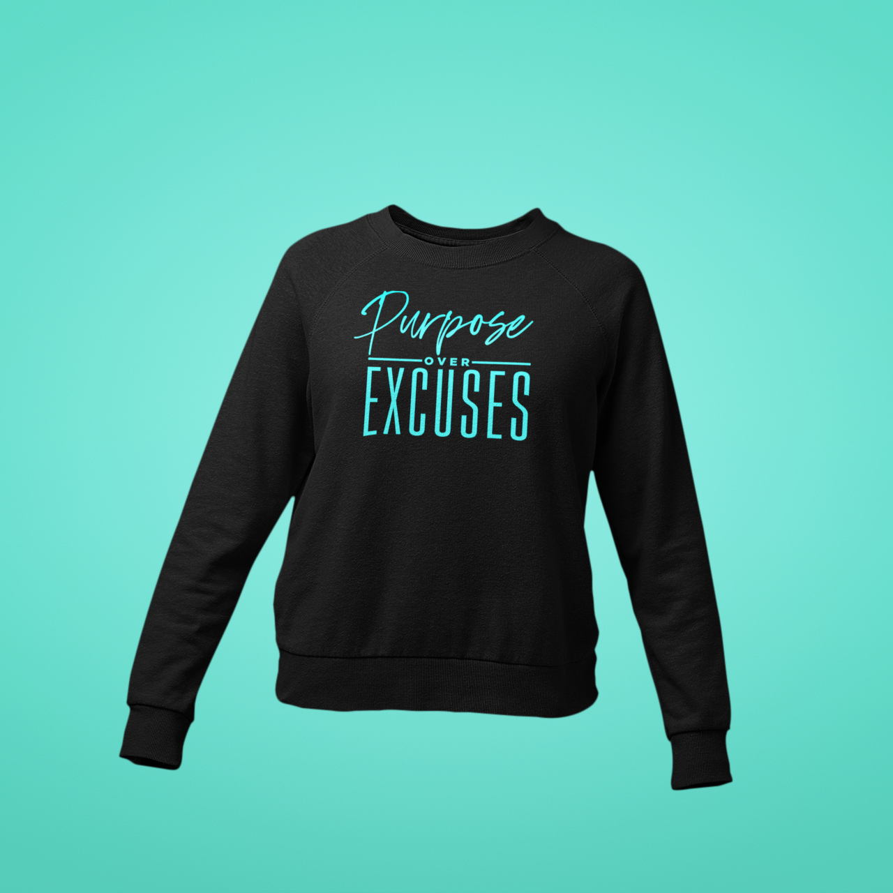 Purpose Over Excuses Youth Blue Baby Sweatshirt Black (special)