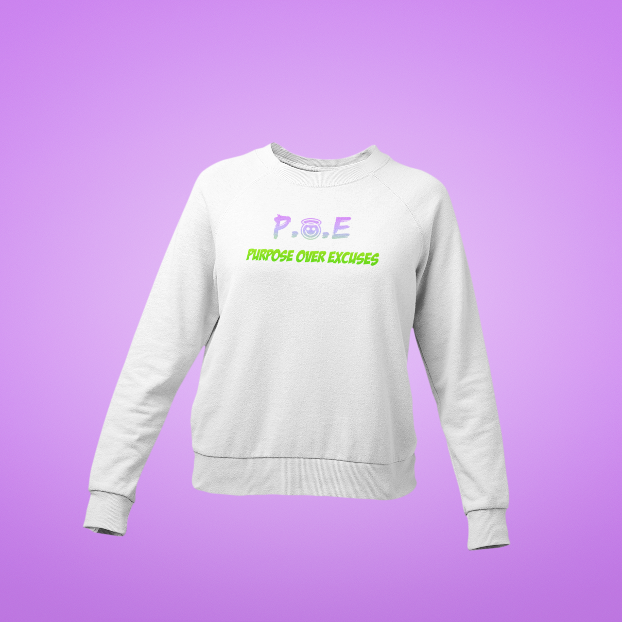 P.O.E Youth Purple Lime Sweatshirt White (special)