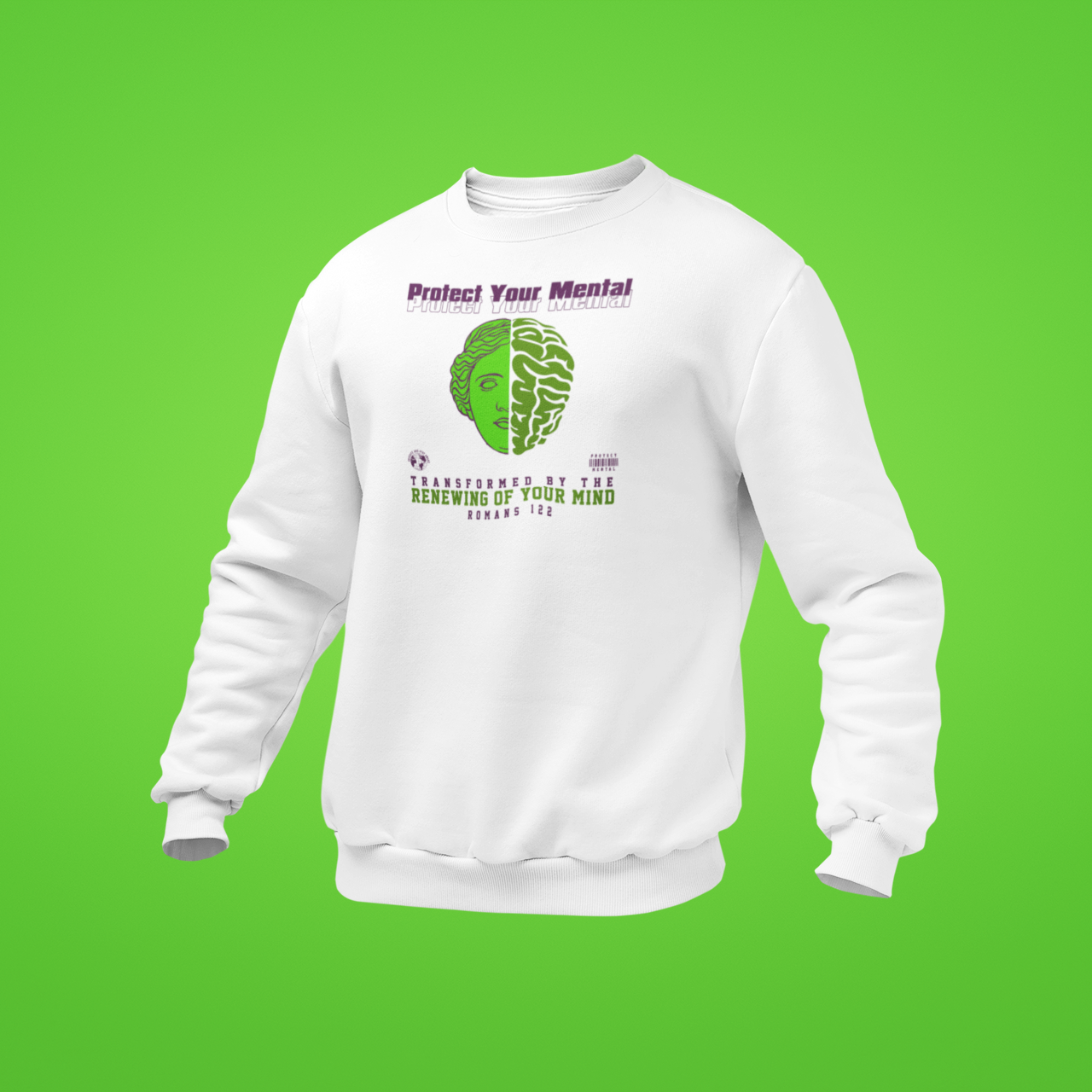 P.Y.M Green Panther Sweatshirt Adult White (special)