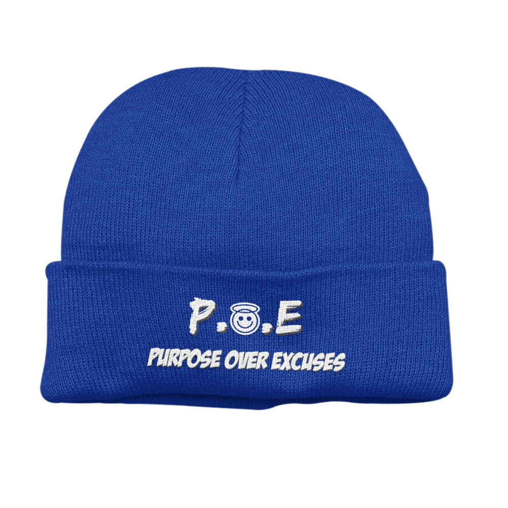 P.O.E WINTER BEANIE ROYAL BLUE (EMBROIDERED)