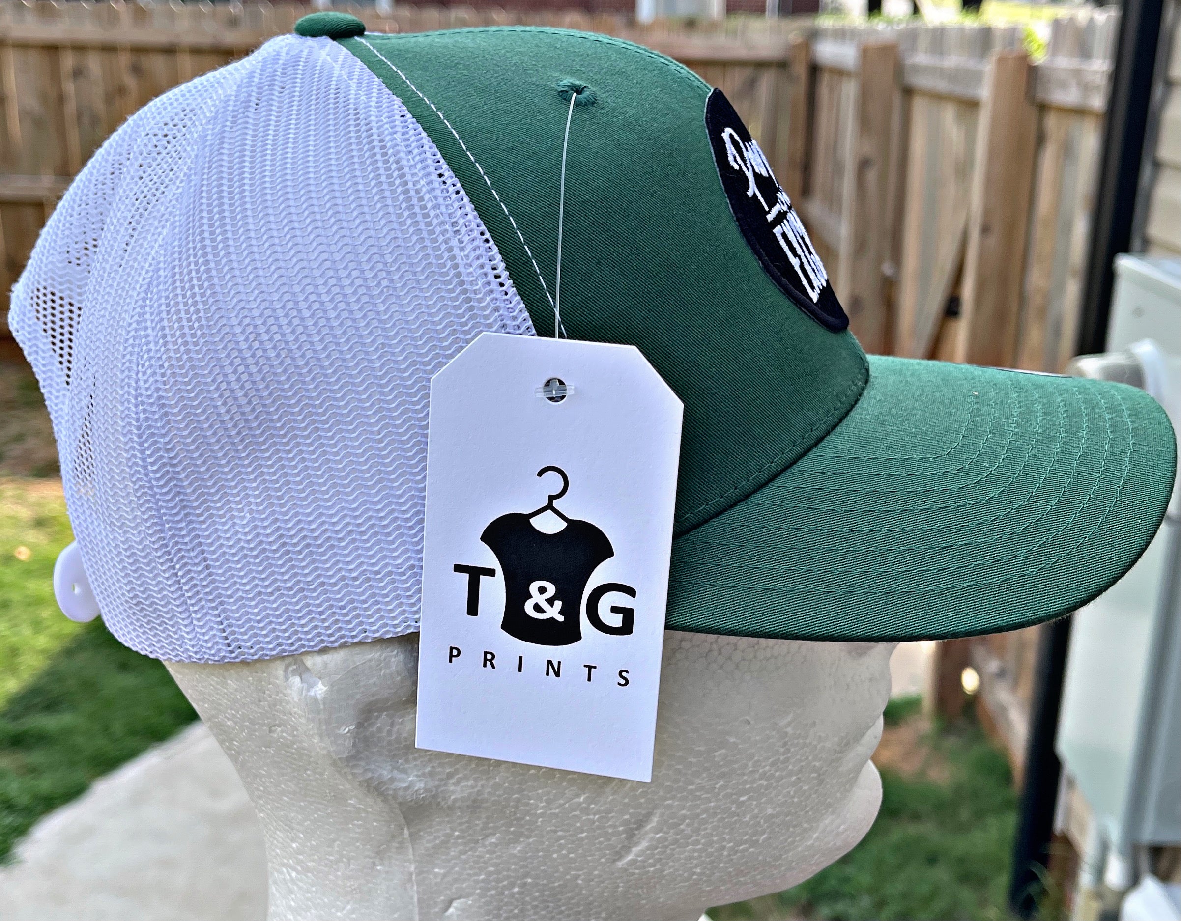 PURPOSE OVER EXCUSES TRUCKER HAT EVERGREEN / WHITE