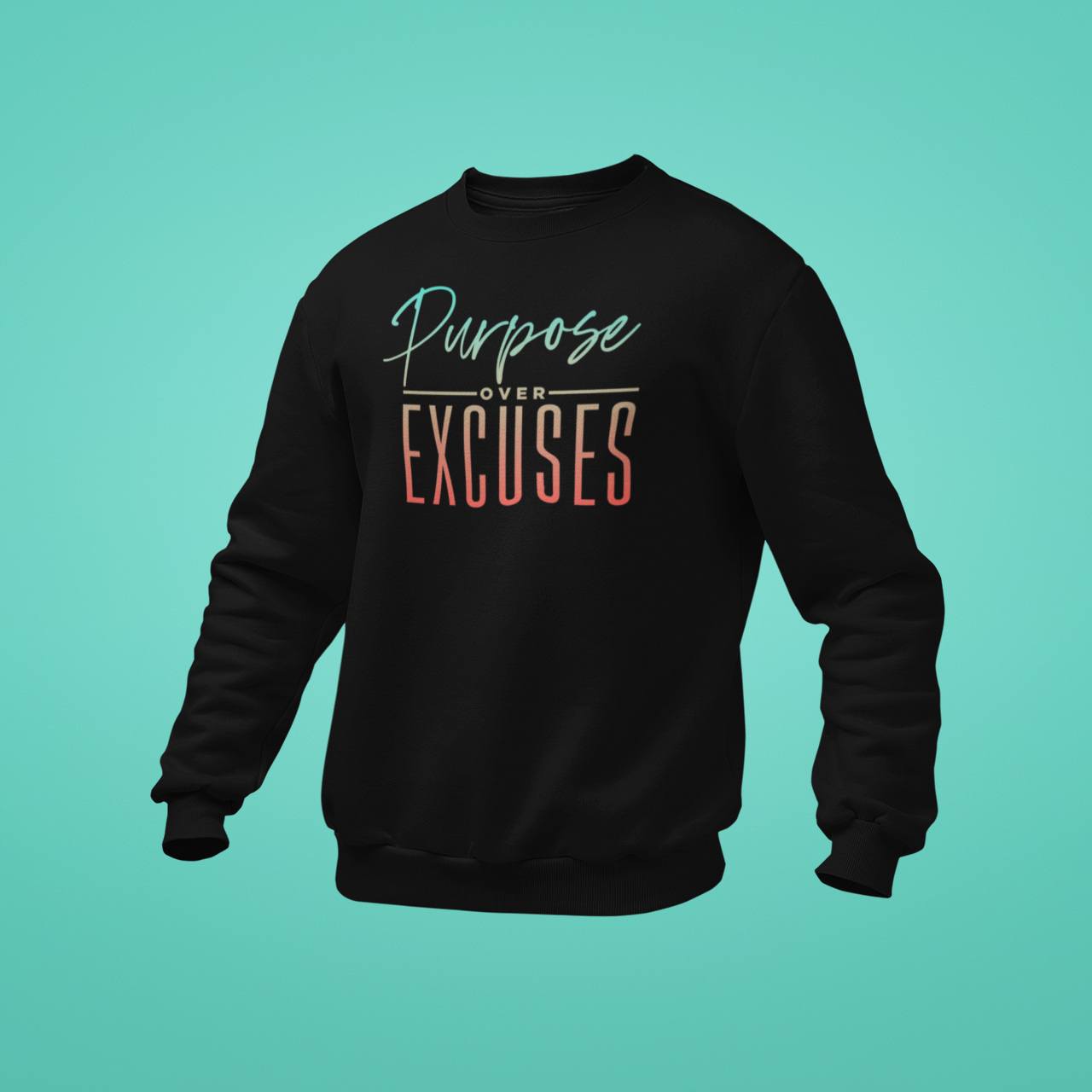 Purpose Over Excuses Summer Vibes Sweatshirt Adult Black (special)