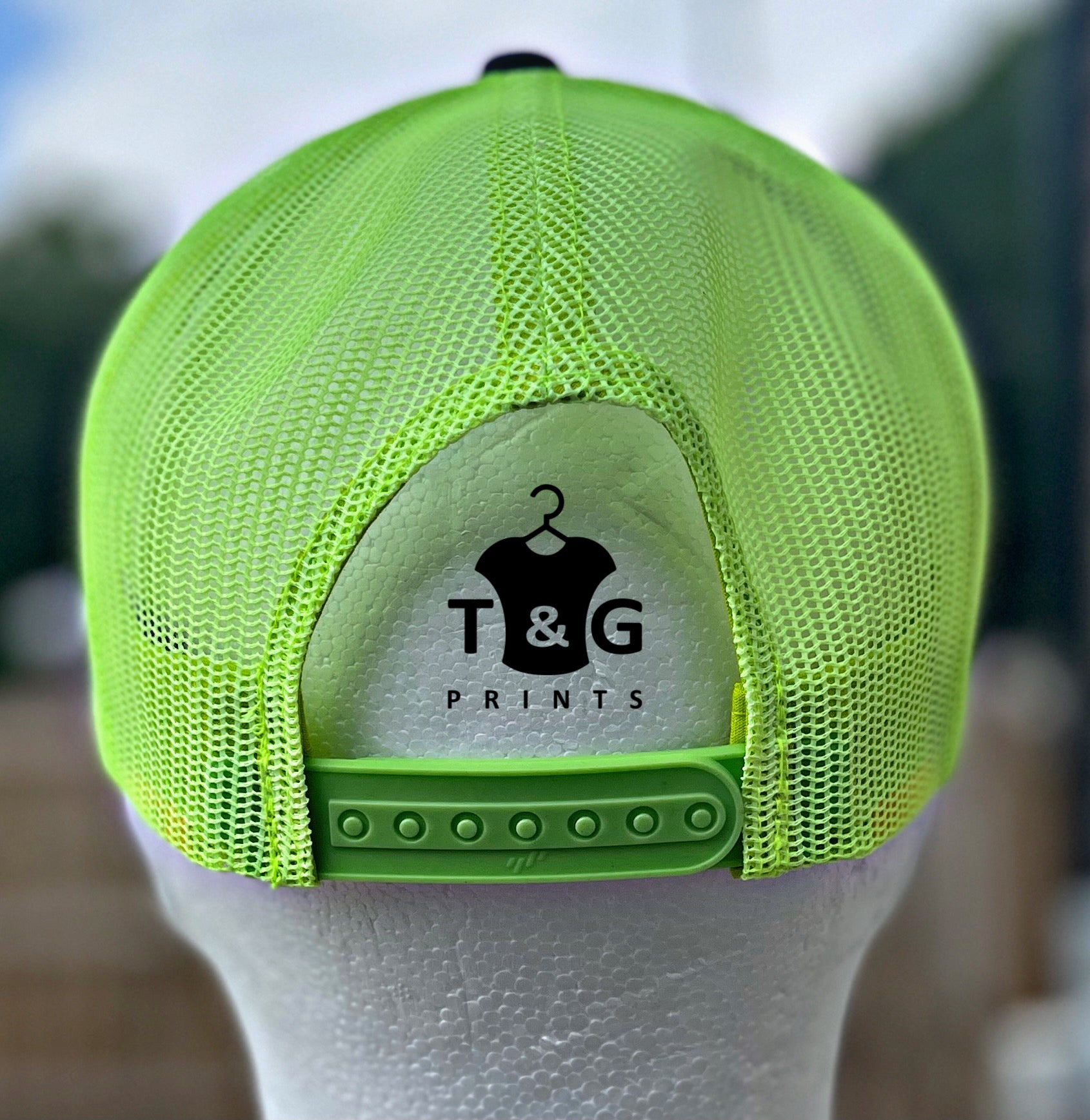 PURPOSE OVER EXCUSES TRUCKER HAT NEON GREEN