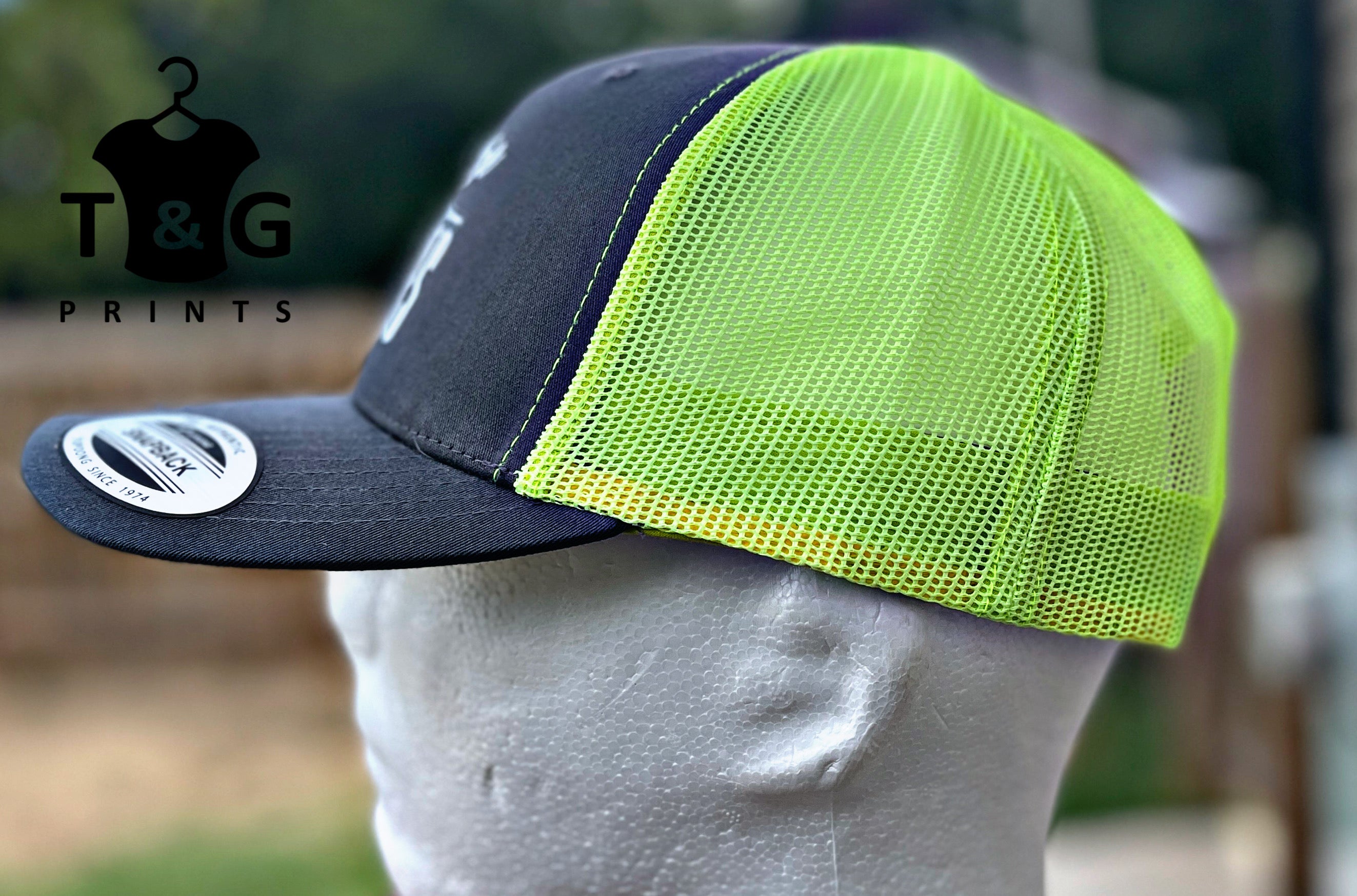 PURPOSE OVER EXCUSES TRUCKER HAT NEON GREEN