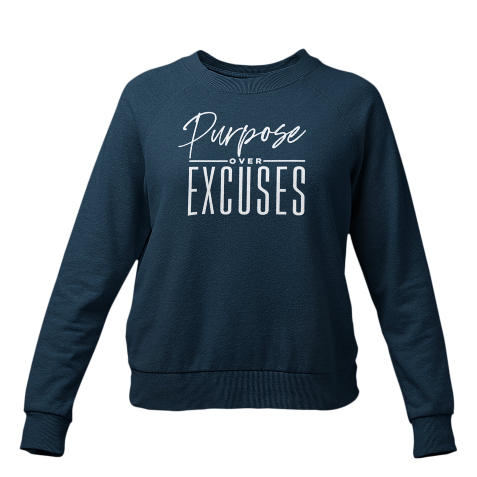 PURPOSE OVER EXCUSES YOUTH SWEATSHIRT NAVY BLUE