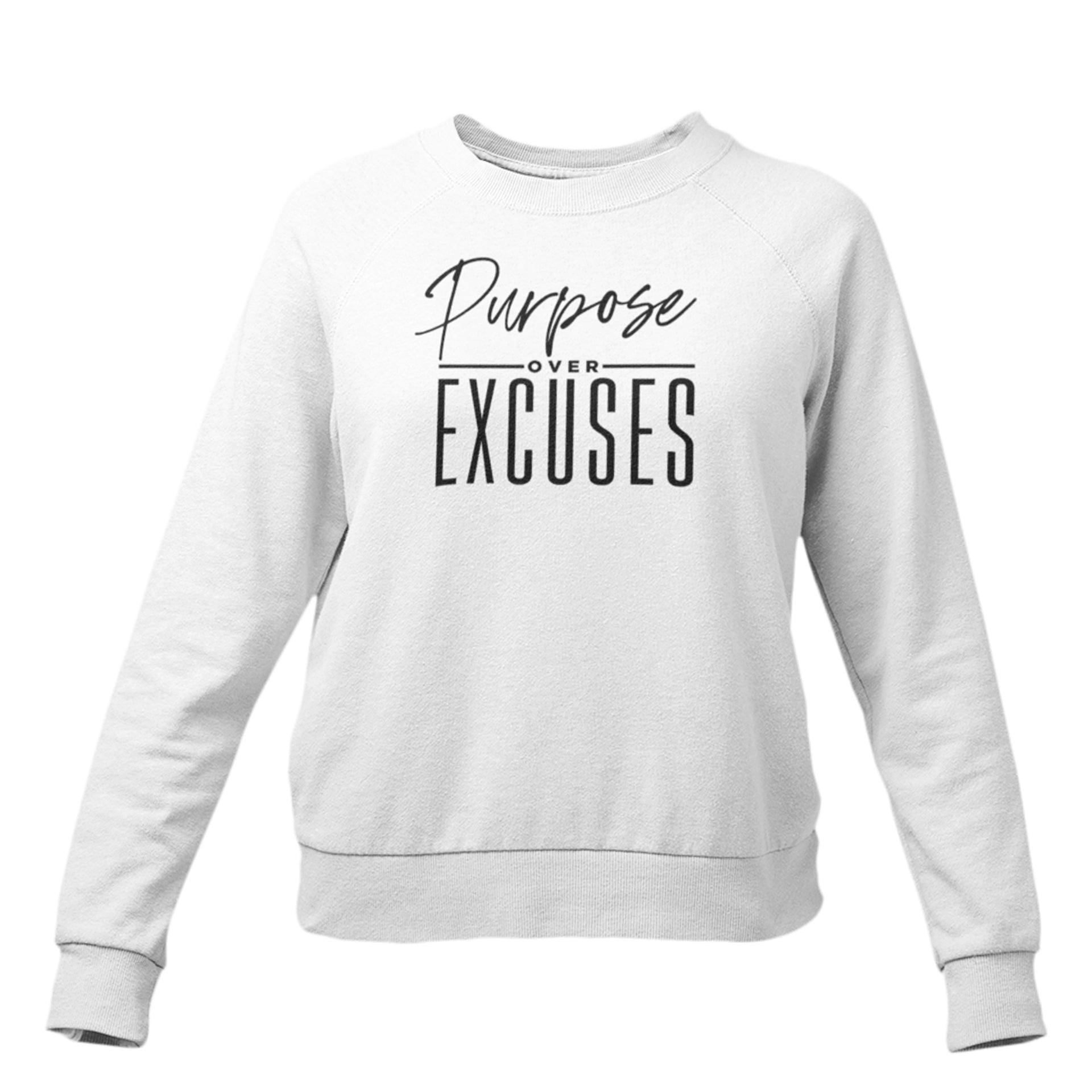 PURPOSE OVER EXCUSES YOUTH SWEATSHIRT WHITE