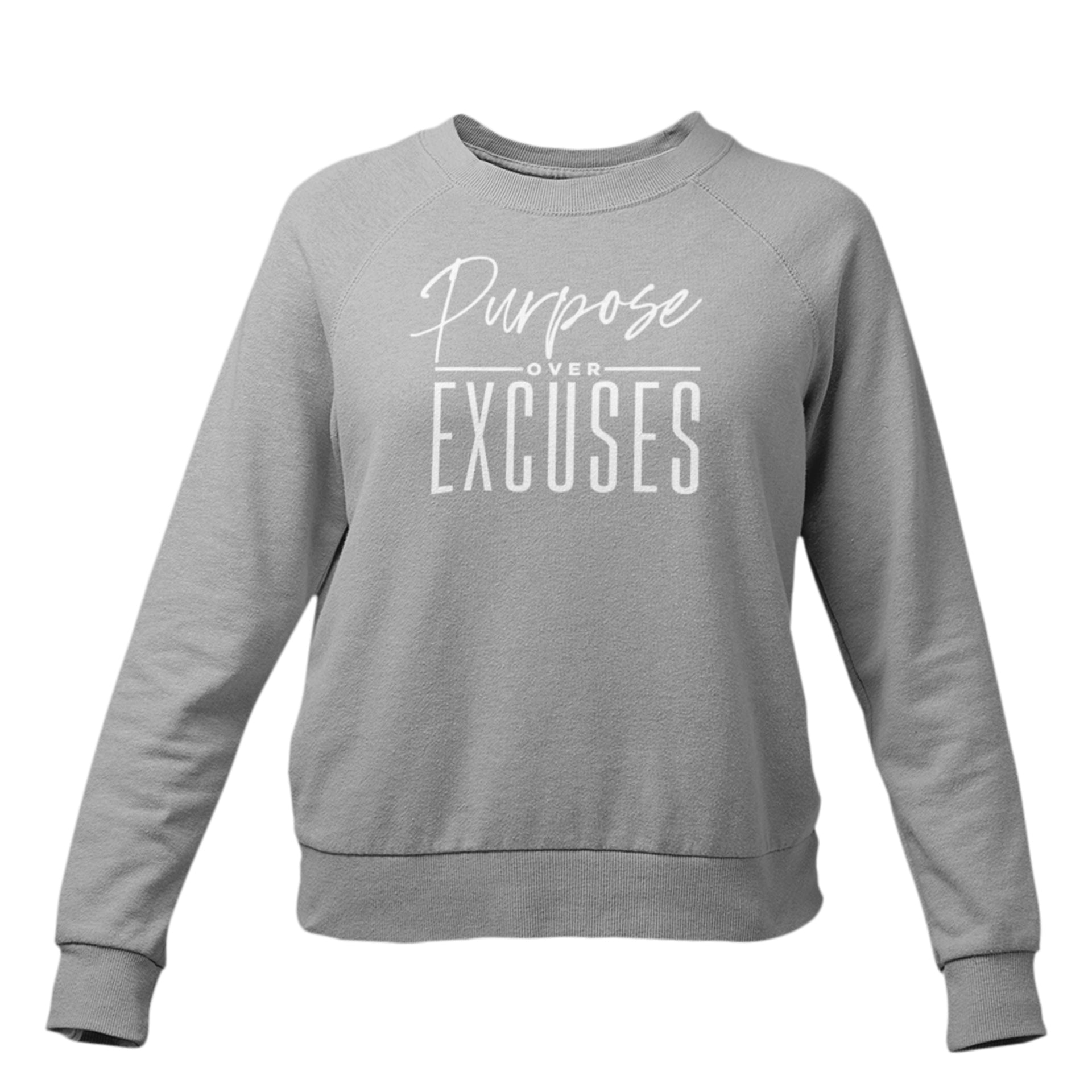 PURPOSE OVER EXCUSES YOUTH SWEATSHIRT SPORT GREY