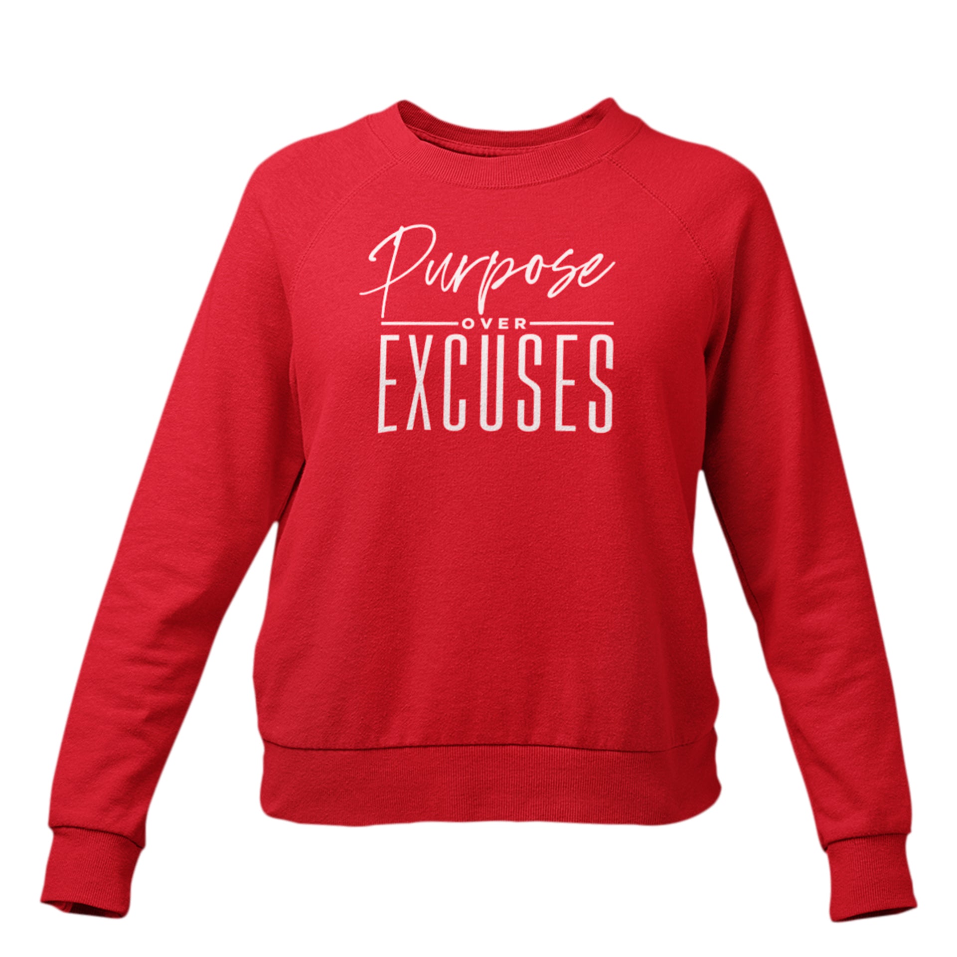 PURPOSE OVER EXCUSES YOUTH SWEATSHIRT RED