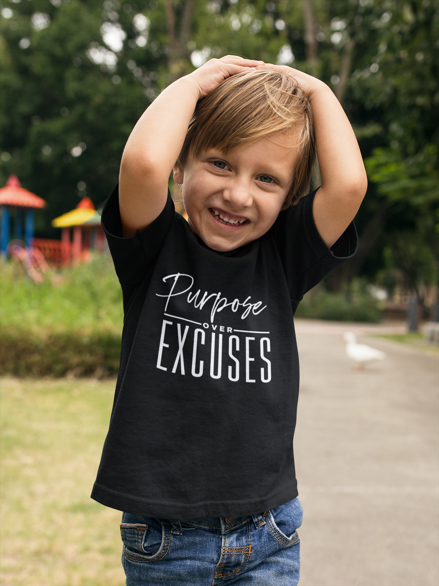 PURPOSE OVER EXCUSES YOUTH T-SHIRT BLACK