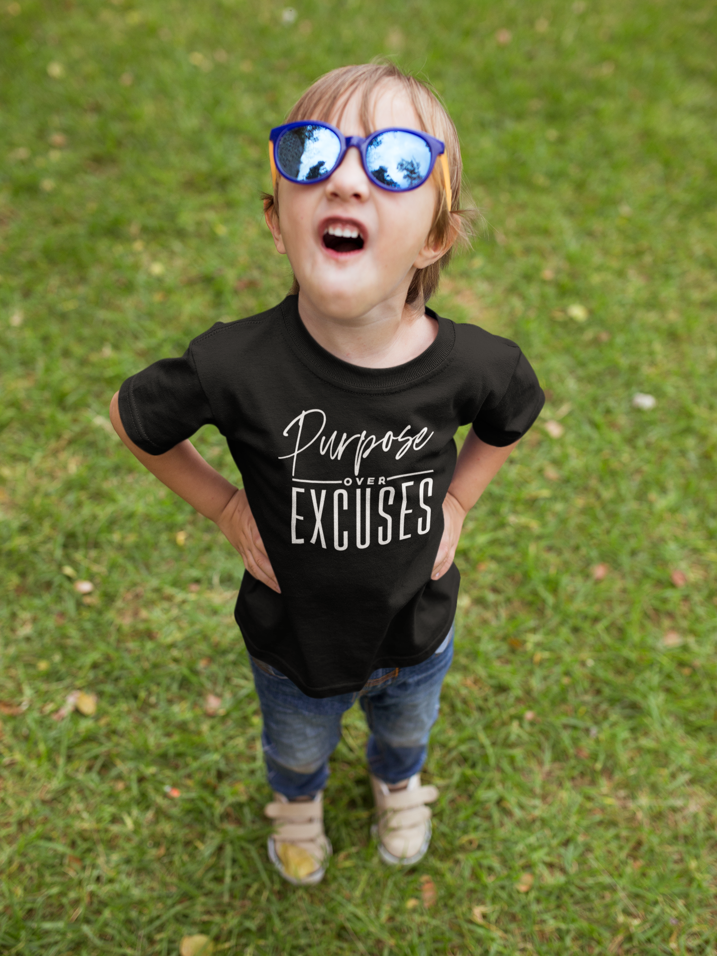 PURPOSE OVER EXCUSES YOUTH T-SHIRT BLACK