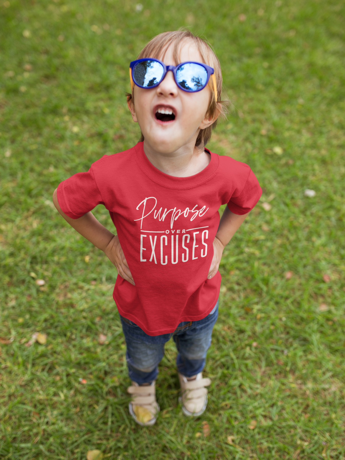 PURPOSE OVER EXCUSES YOUTH T-SHIRT RED