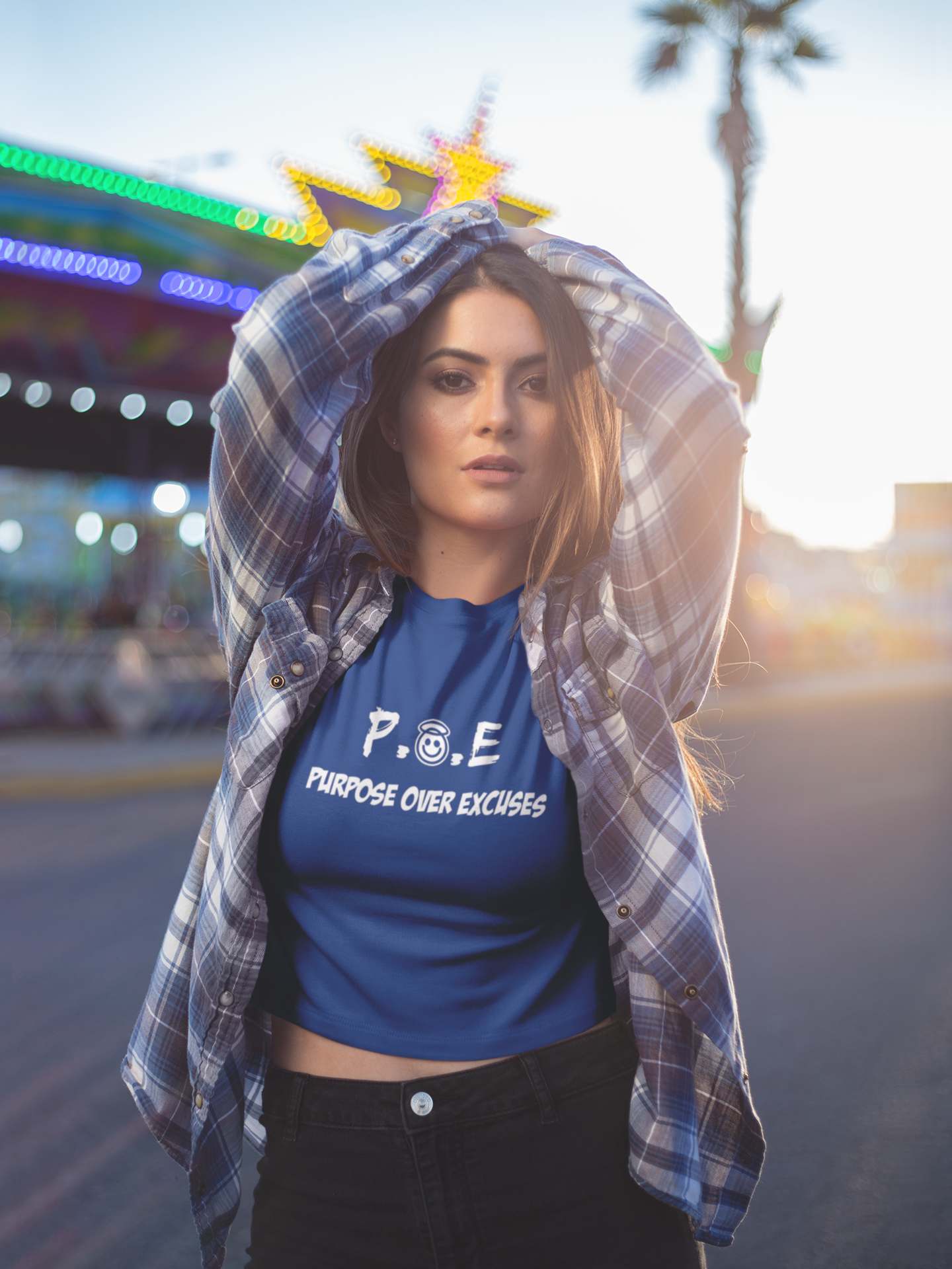P.O.E ADULT T SHIRT ROYAL BLUE