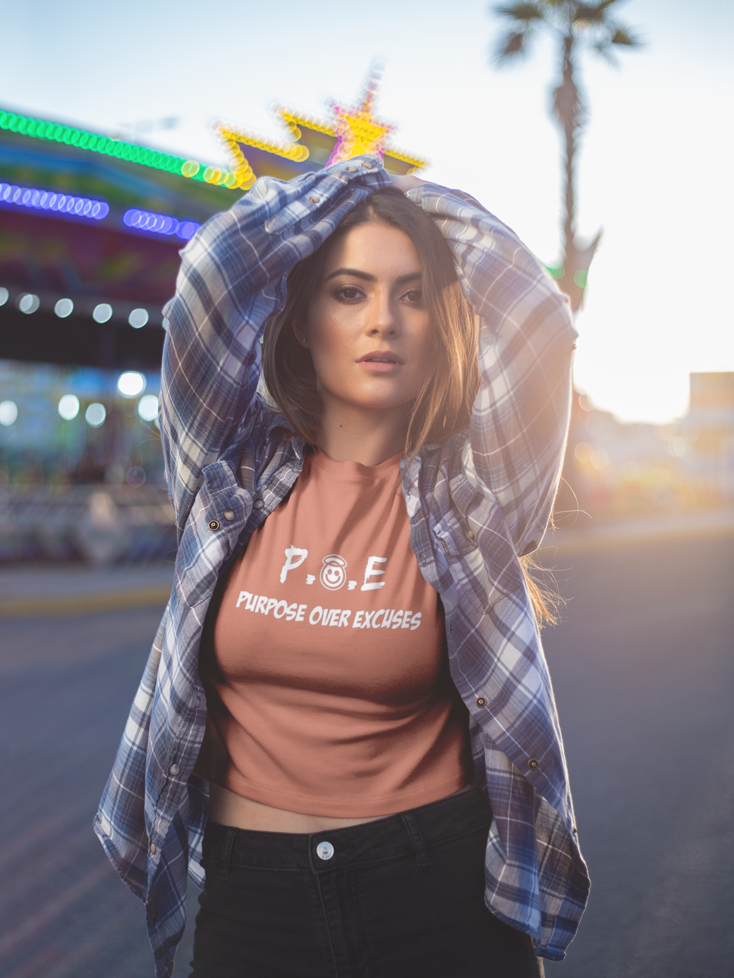 P.O.E ADULT T SHIRT SUNSET PEACH