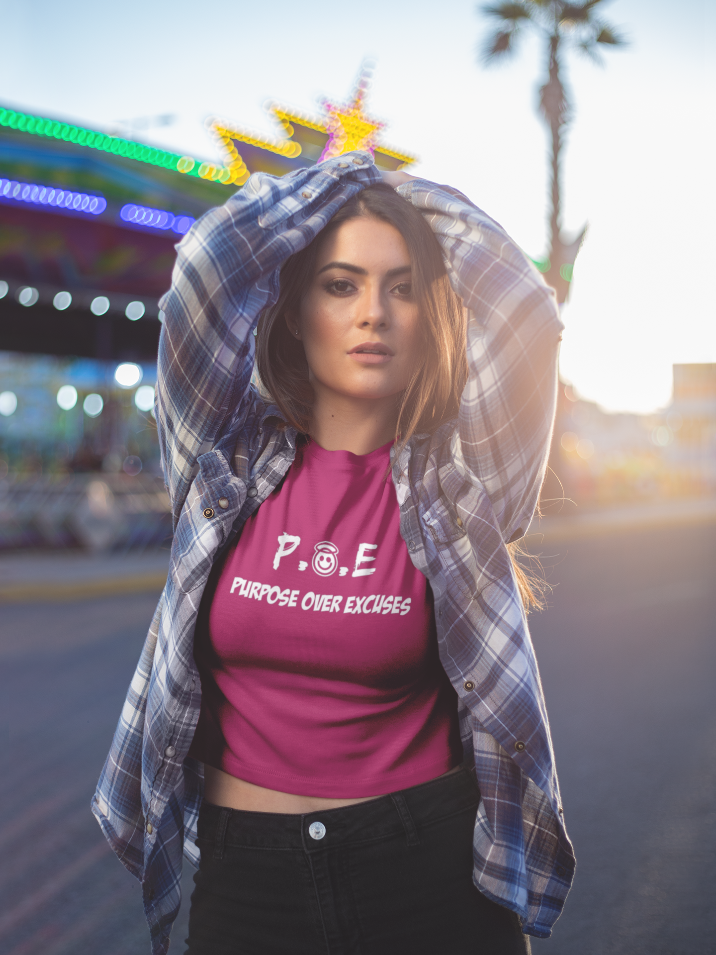 P.O.E ADULT T SHIRT BERRY PINK