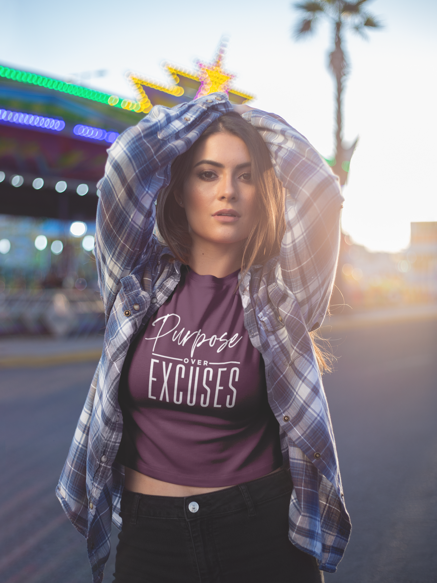 PURPOSE OVER EXCUSES ADULT T SHIRT MAROON