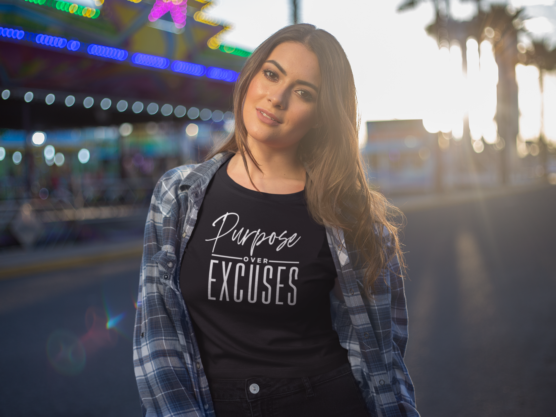 PURPOSE OVER EXCUSES ADULT T SHIRT BLACK