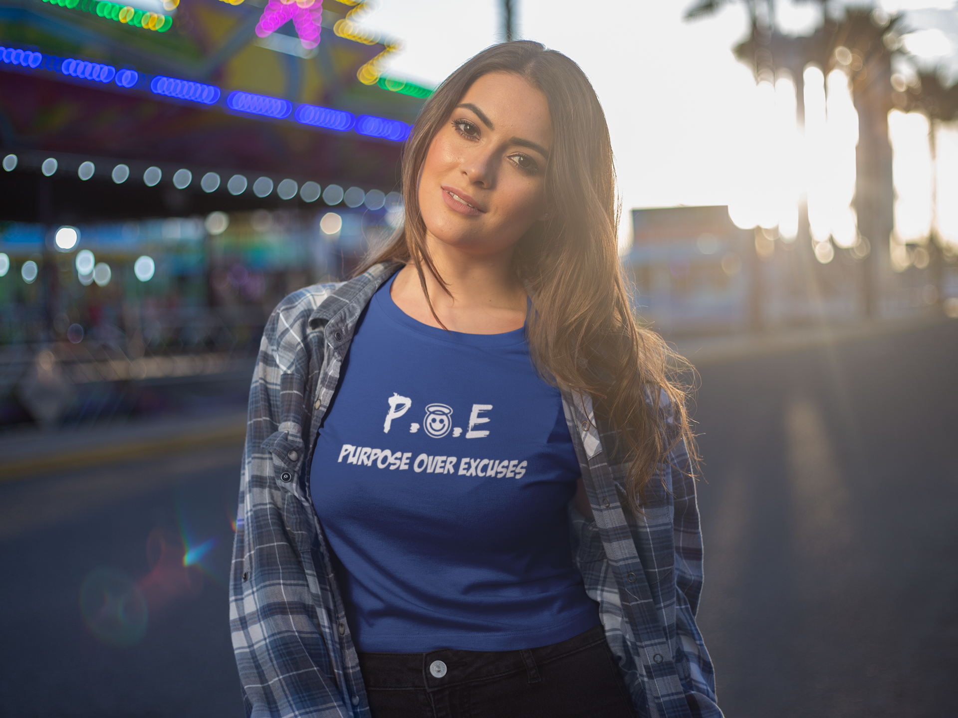 P.O.E ADULT T SHIRT ROYAL BLUE