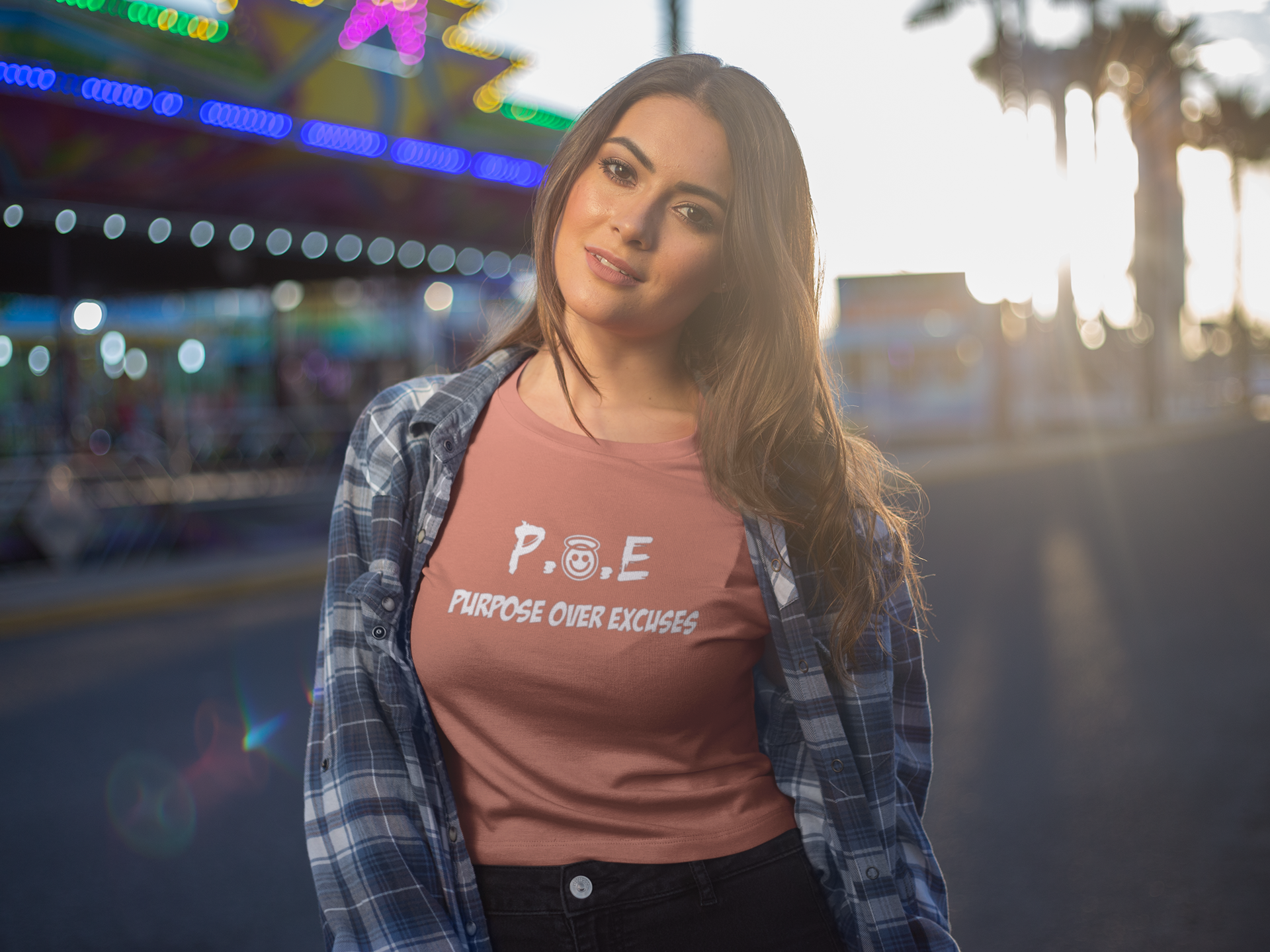 P.O.E ADULT T SHIRT SUNSET PEACH