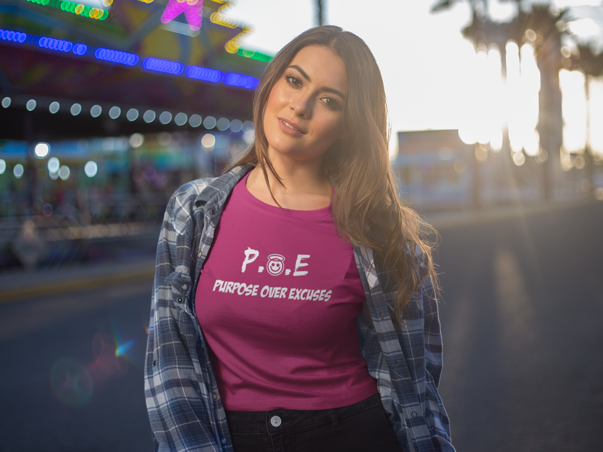 P.O.E ADULT T SHIRT BERRY PINK