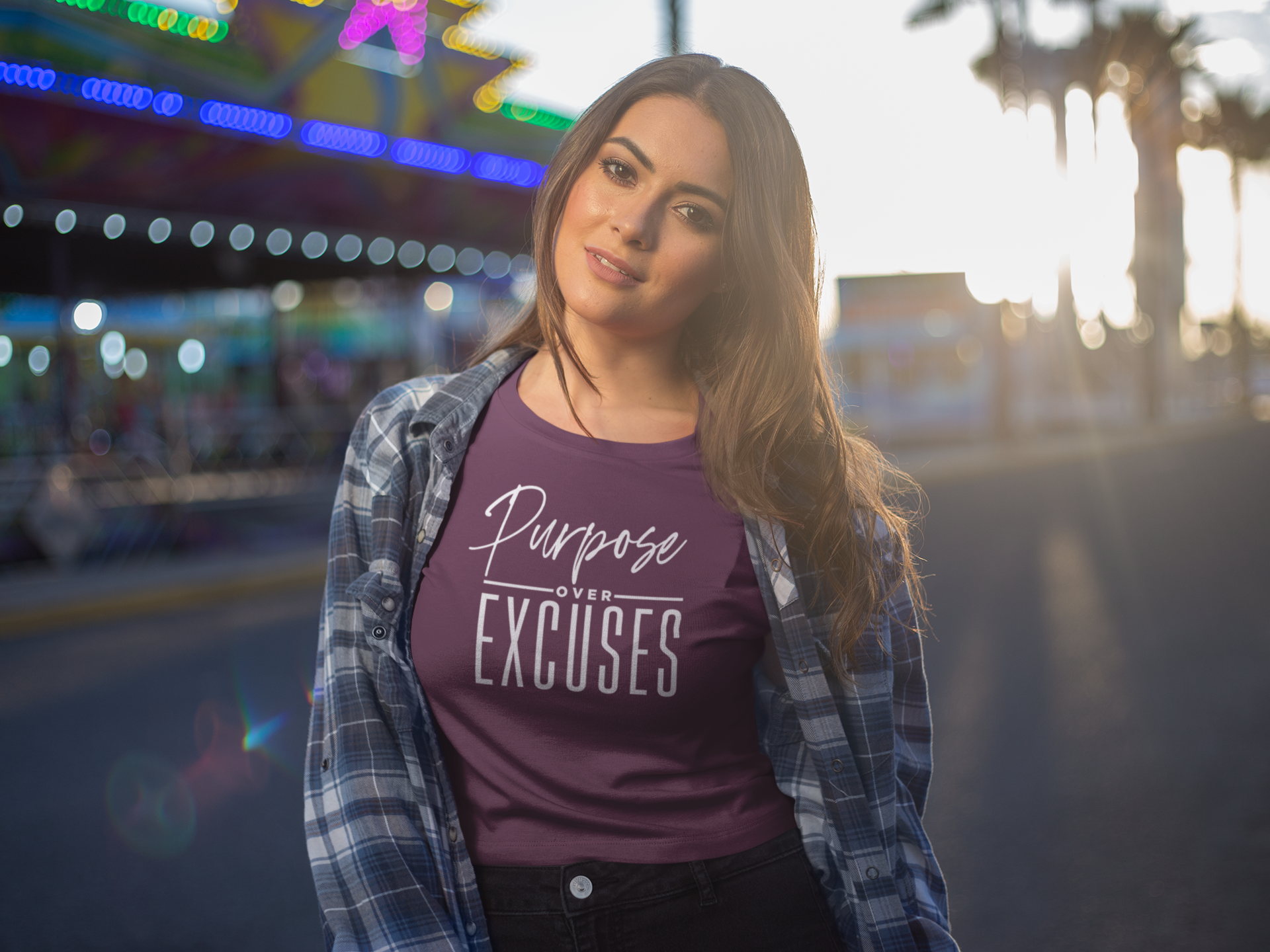 PURPOSE OVER EXCUSES ADULT T SHIRT MAROON
