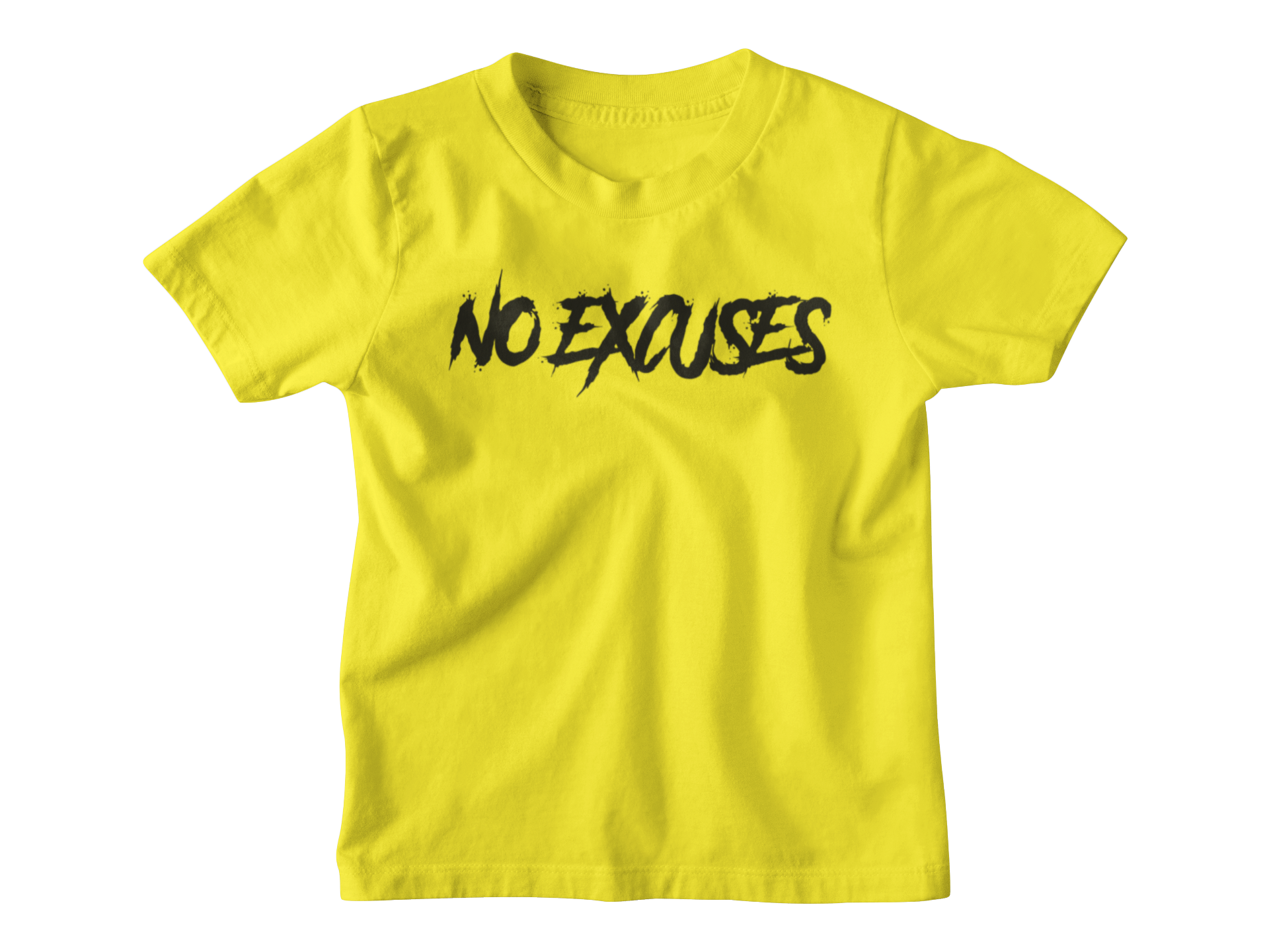 No Excuses Youth T-shirts Yellow (BIG LOGO)