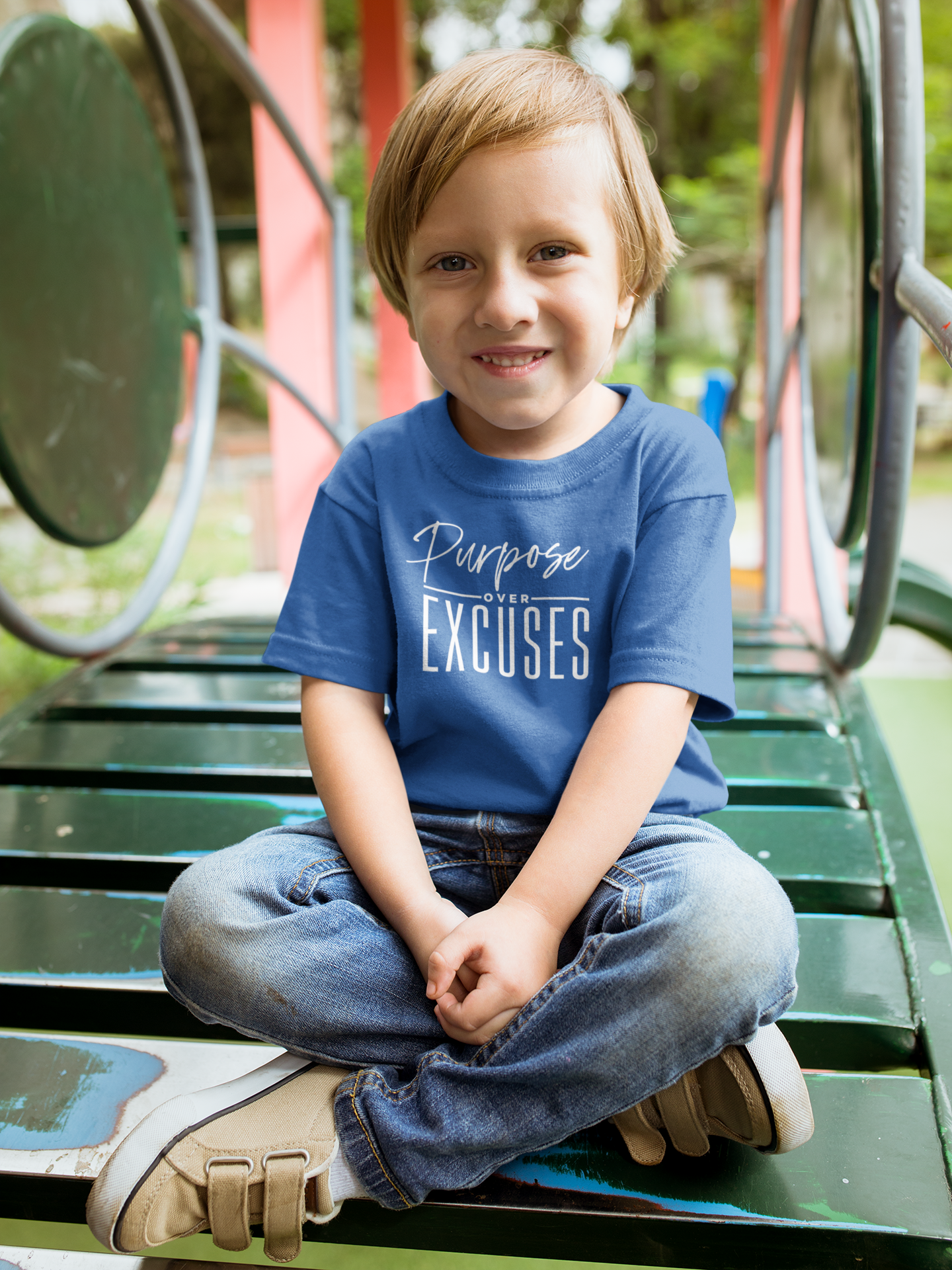 PURPOSE OVER EXCUSES YOUTH T-SHIRTS ROYAL BLUE