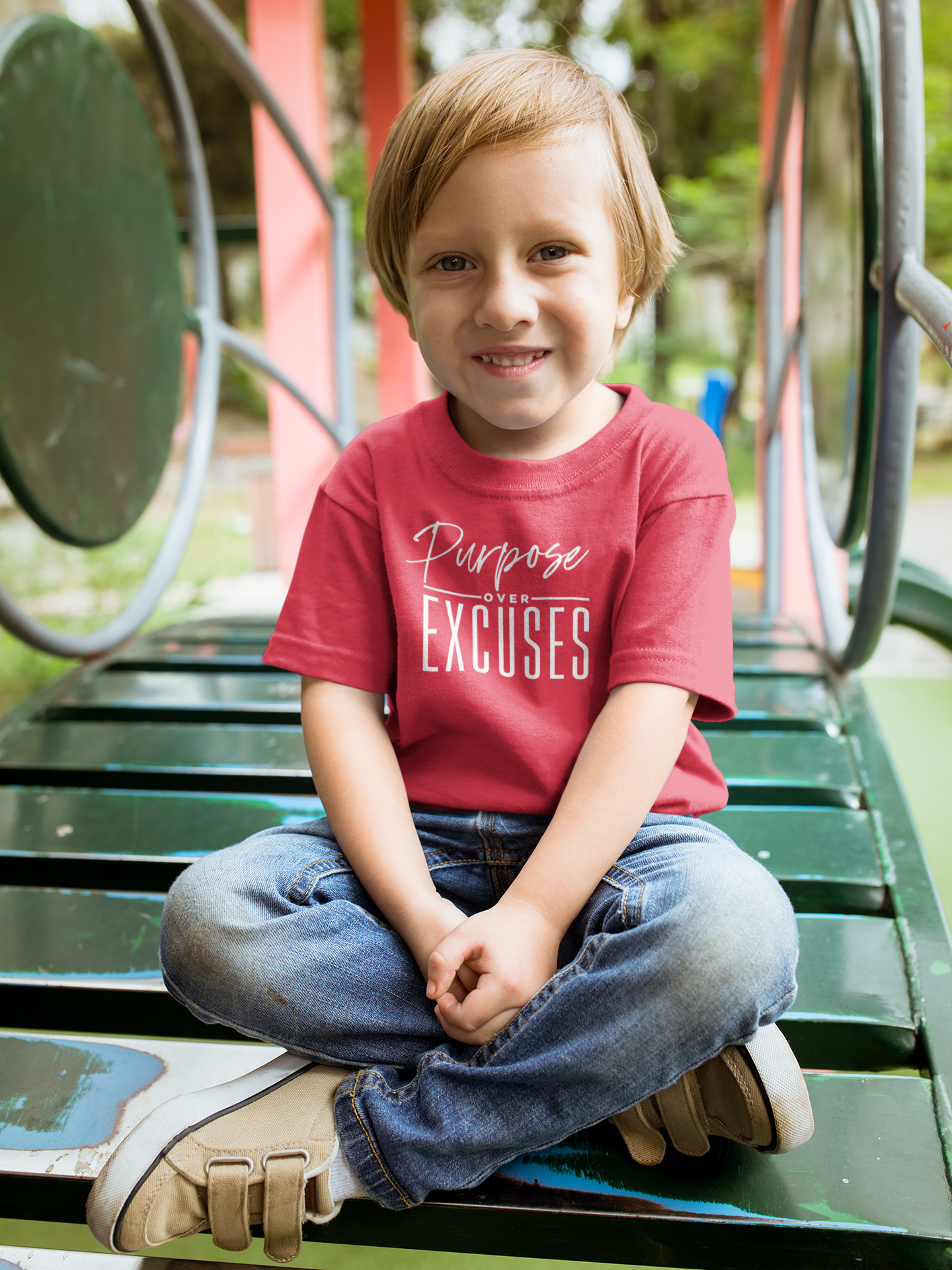 PURPOSE OVER EXCUSES YOUTH T-SHIRT RED