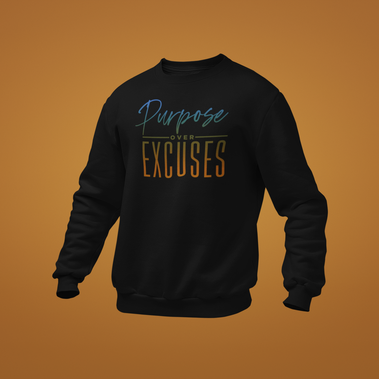 Purpose Over Excuses Blue Bear Jr Sweatshirt Adult Black (special)