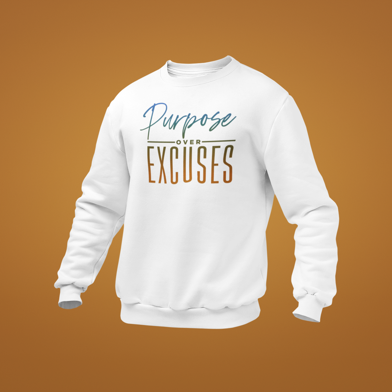 Purpose Over Excuses Blue Bear Jr Sweatshirt Adult White (special)