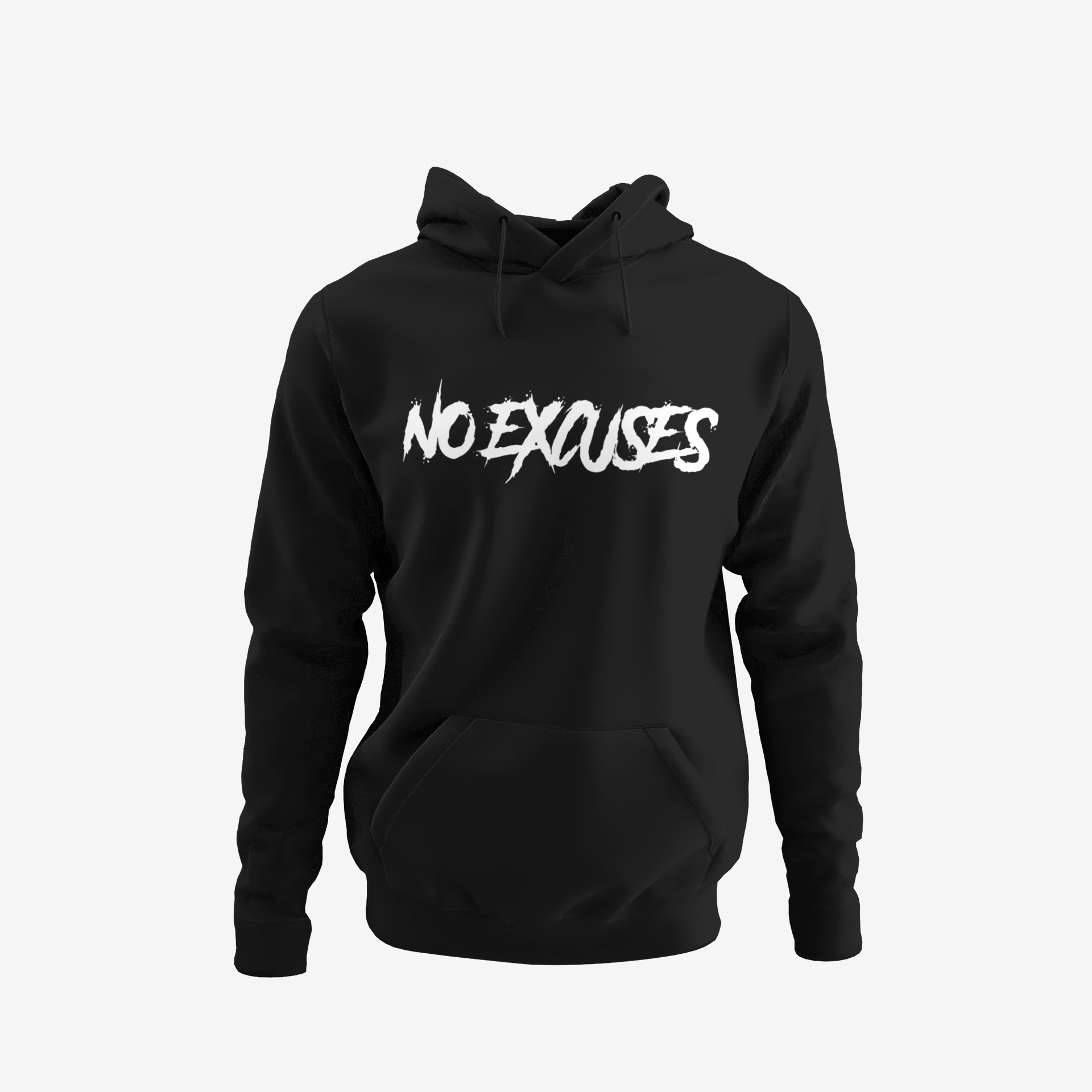 No Excuses Adult Hoodies Black (BIG LOGO)