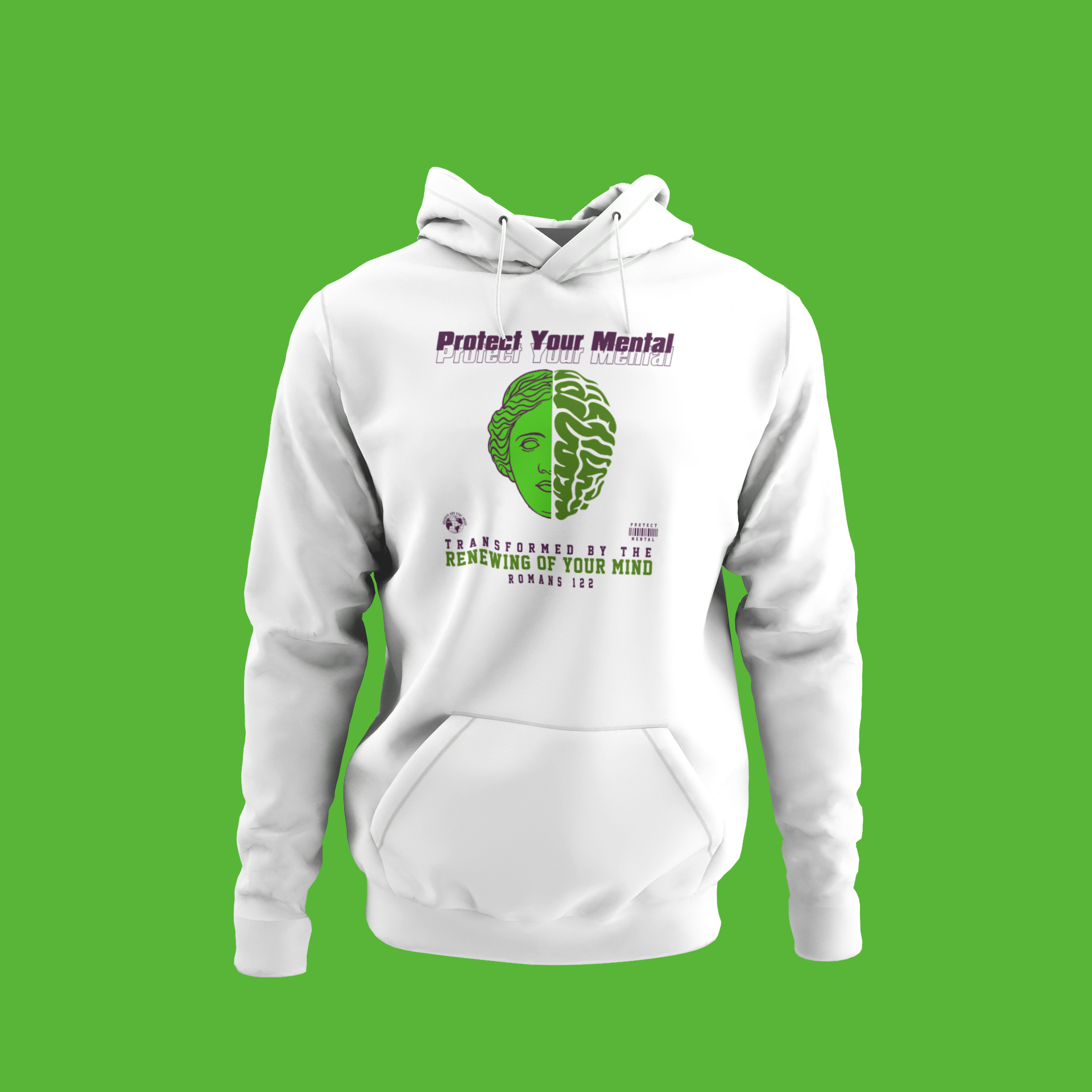 P.Y.M Green Panther Hoodie Adult White (special)