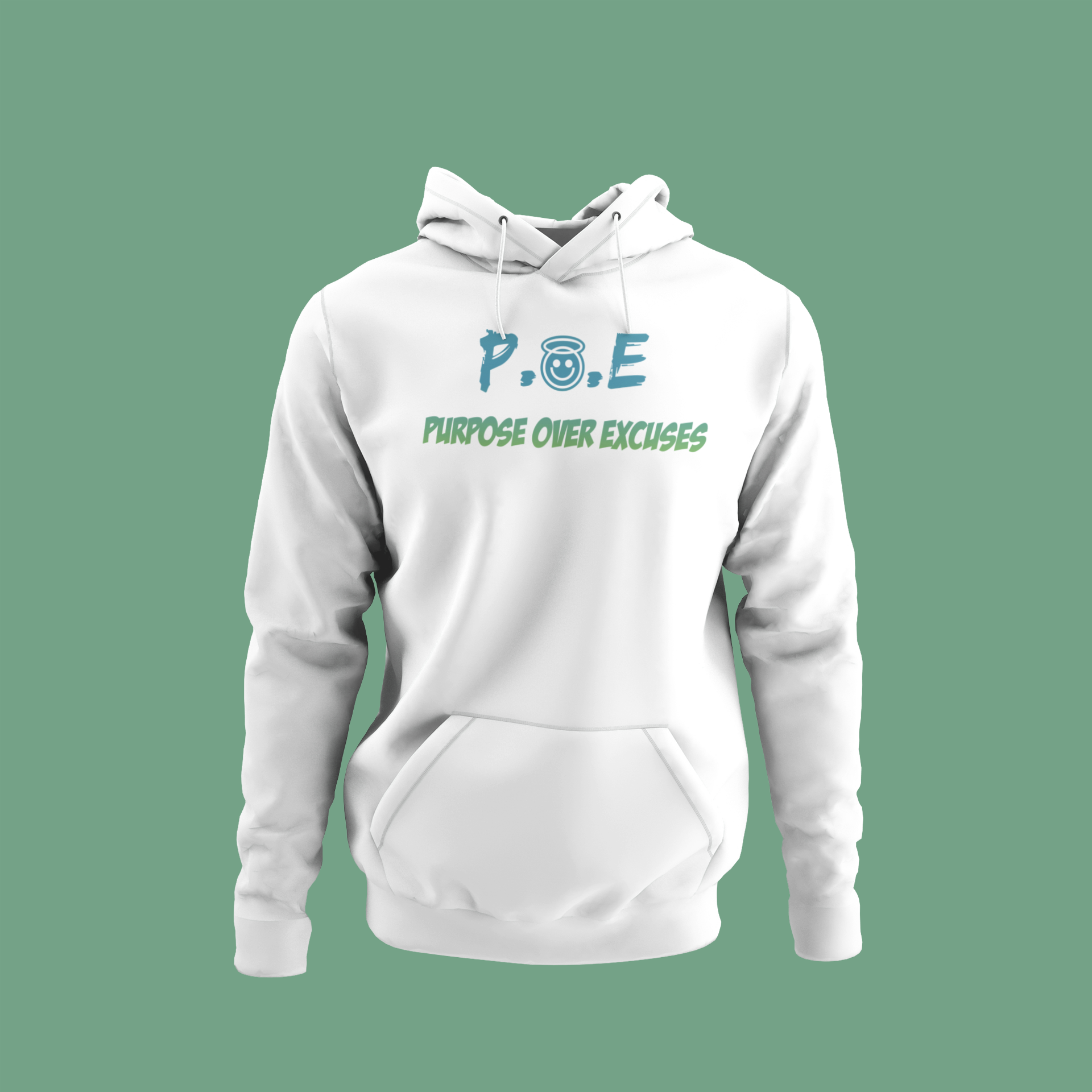 P.O.E Sea Green Hoodie Adult White (special)