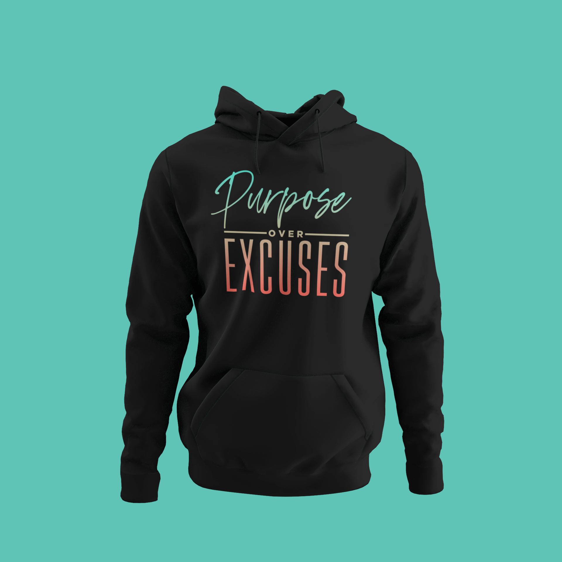 Purpose Over Excuses Summer Vibes Hoodie Adult Black (special)